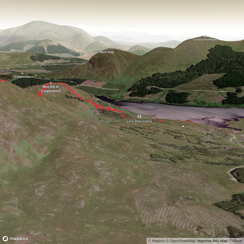 Wee Hill of Craigmulloch, Craiglee and Loch Doon Castle Loop