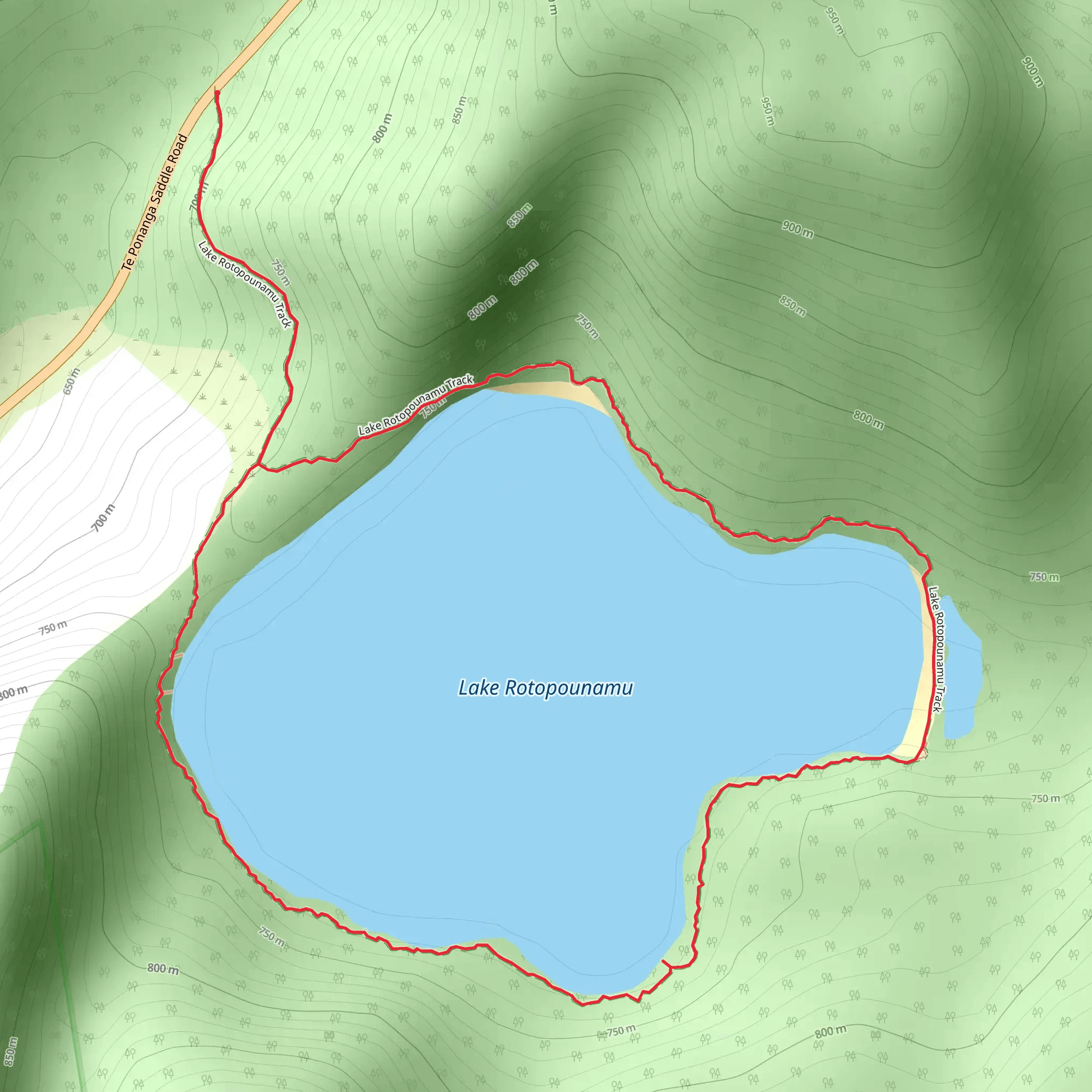 Lake Rotopounamu Loop mobile static map