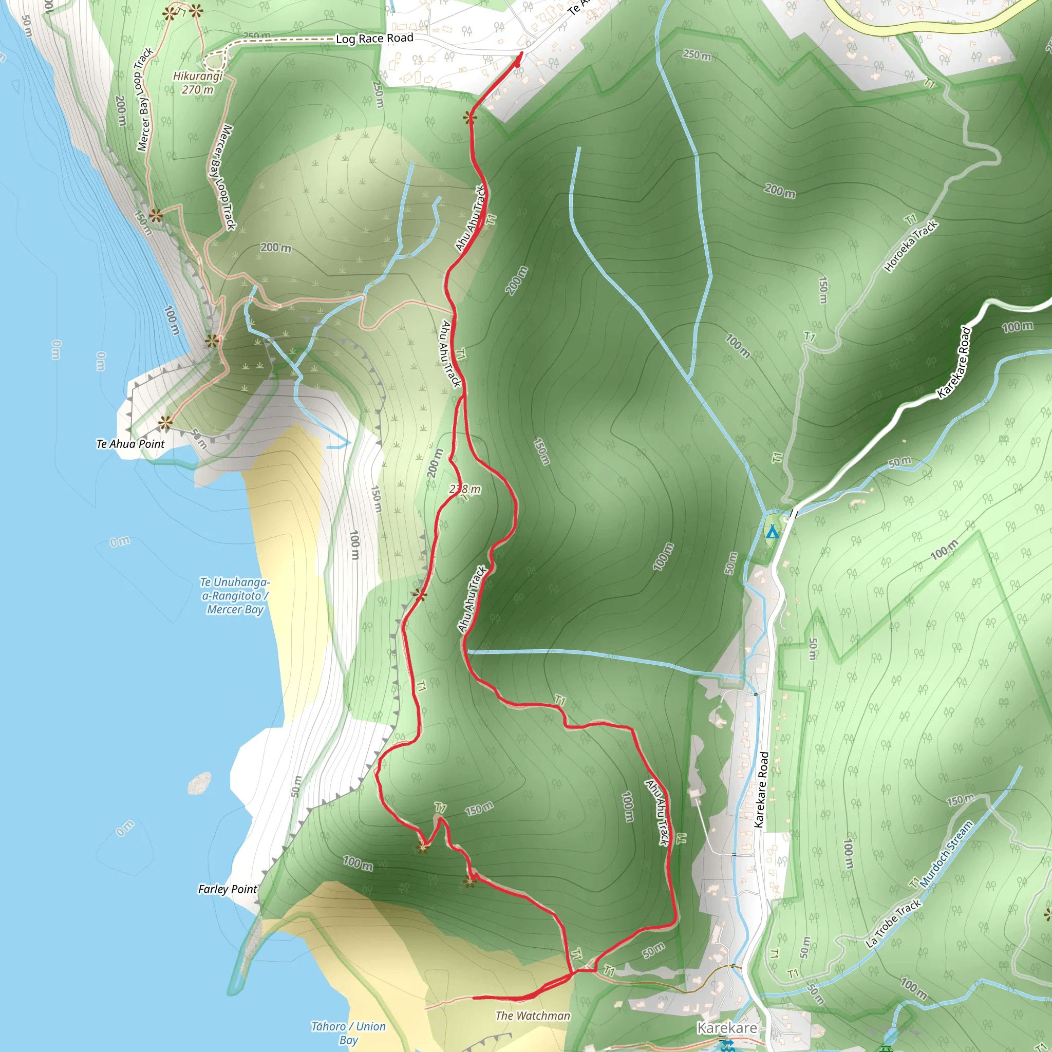 Ahu Ahu Track to Comans Track Loop mobile static map