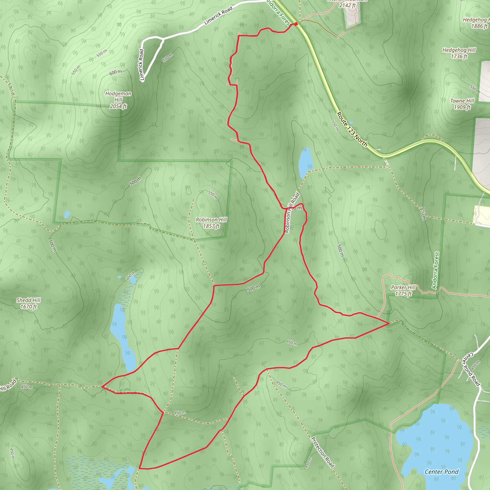 Parker Hill and Robinson Hill Loop mobile static map