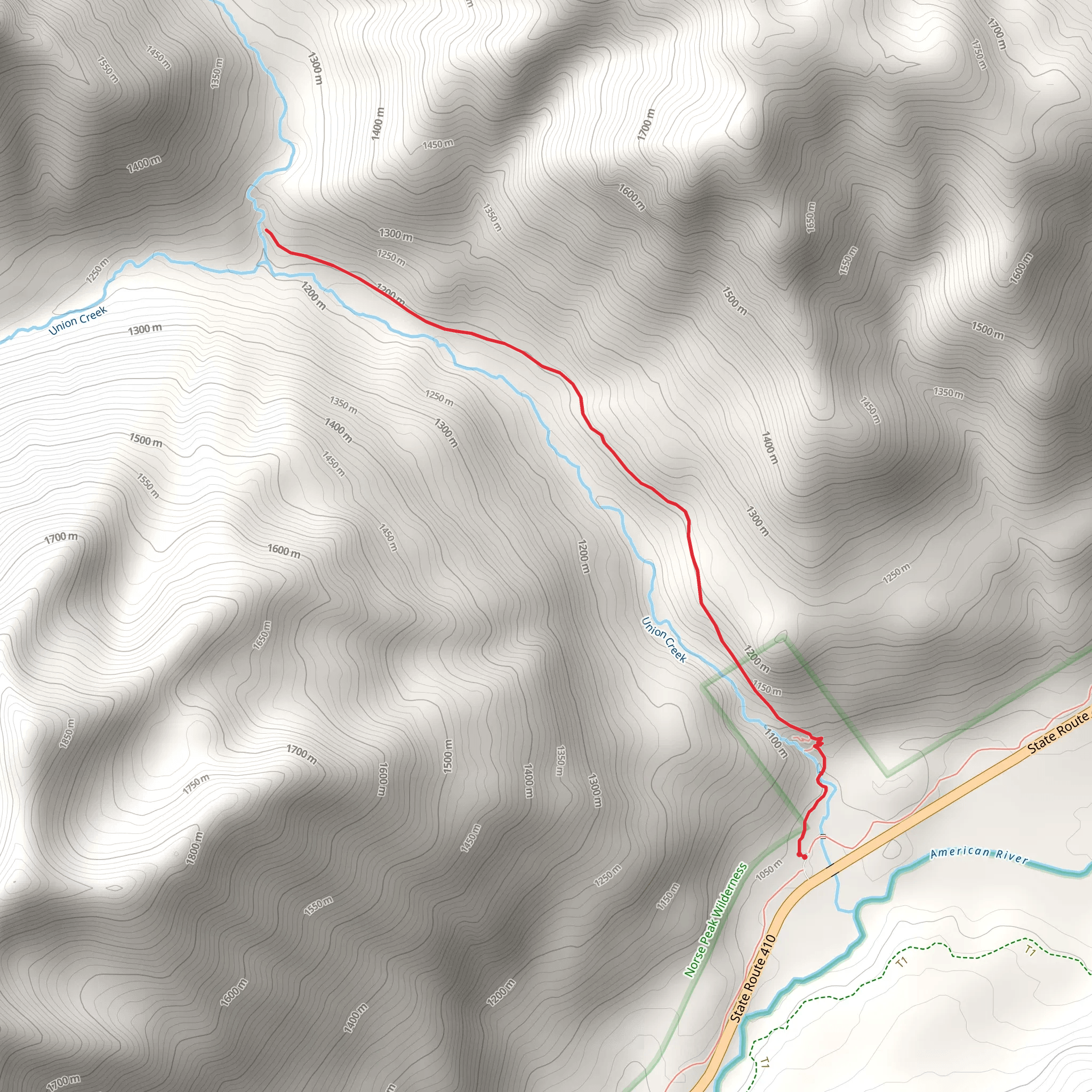 Union Creek Trail mobile static map
