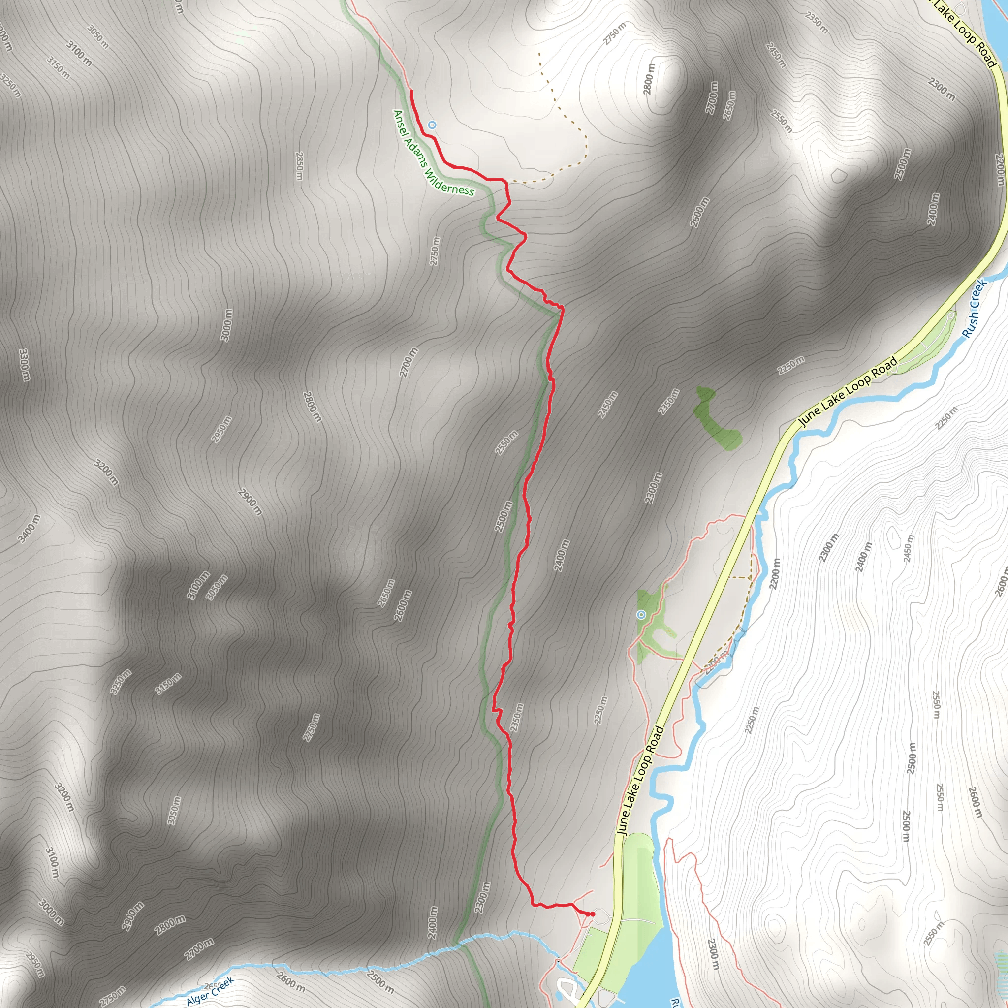 Parker Bench Trail - Short mobile static map