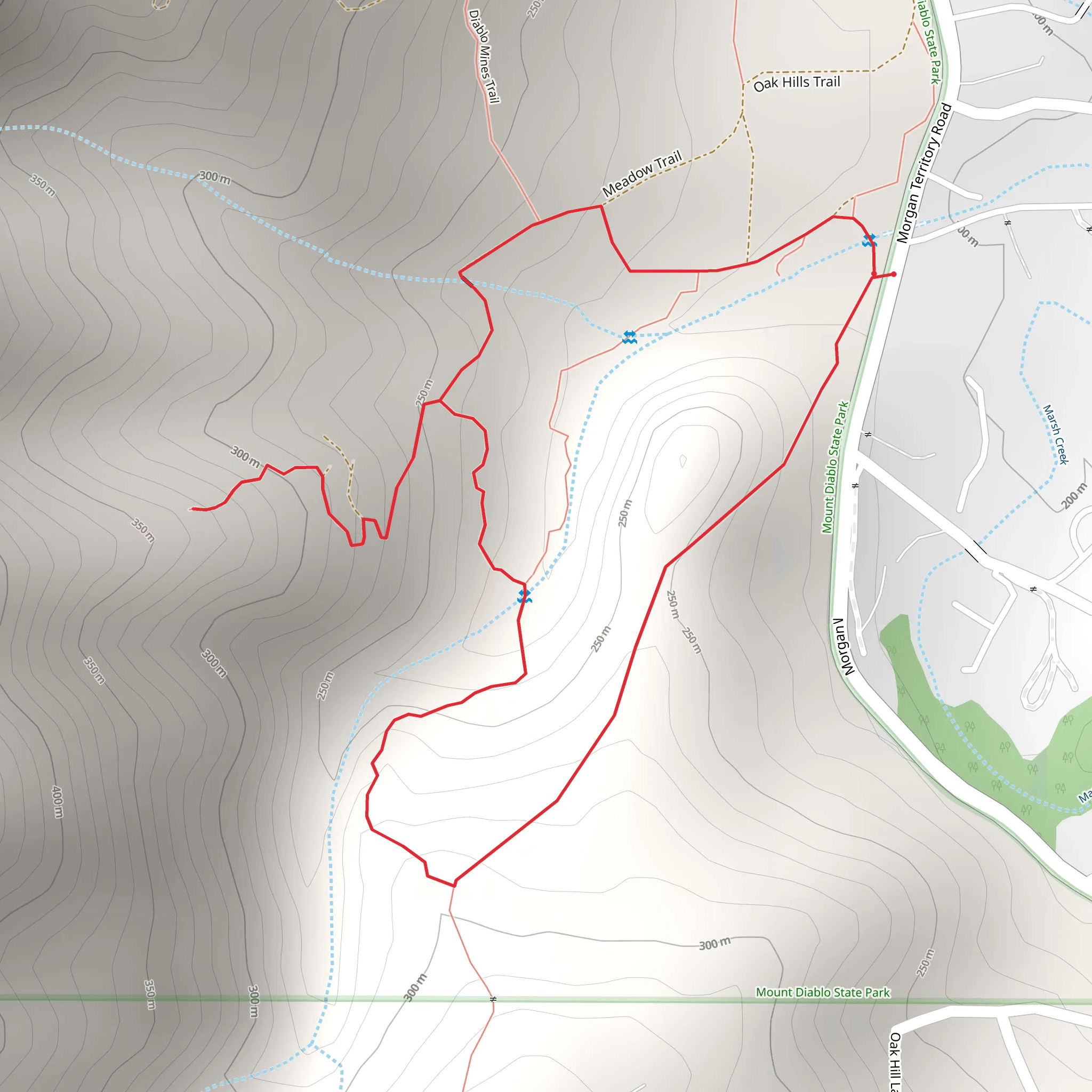 Diablo Mines Loop Trail mobile static map