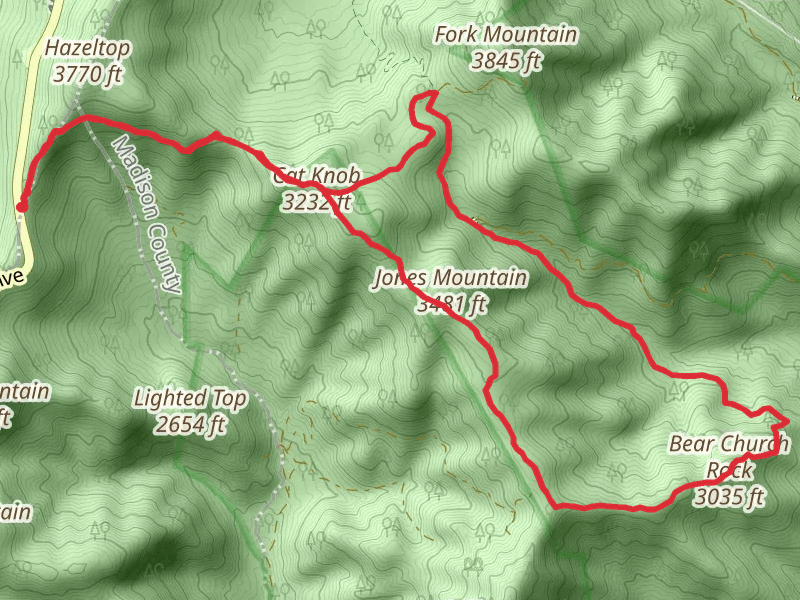 Cat Knob, Bear Church Rock and Jones Mountain Loop Trail