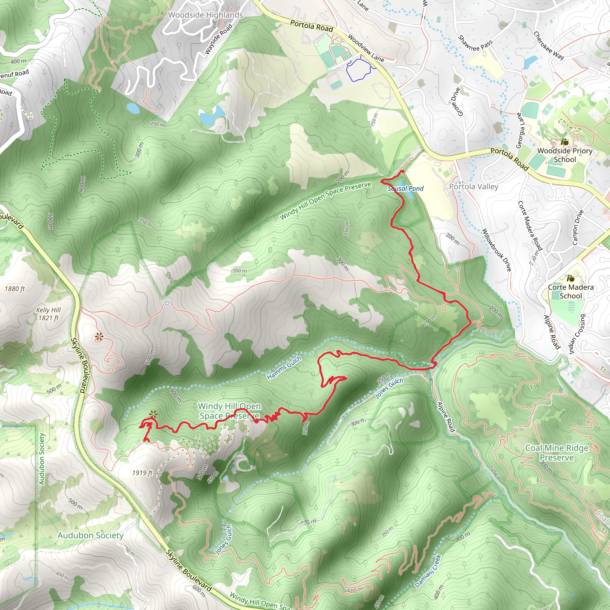Hamms Gulch Trail via Betsy Crowder Trail mobile static map