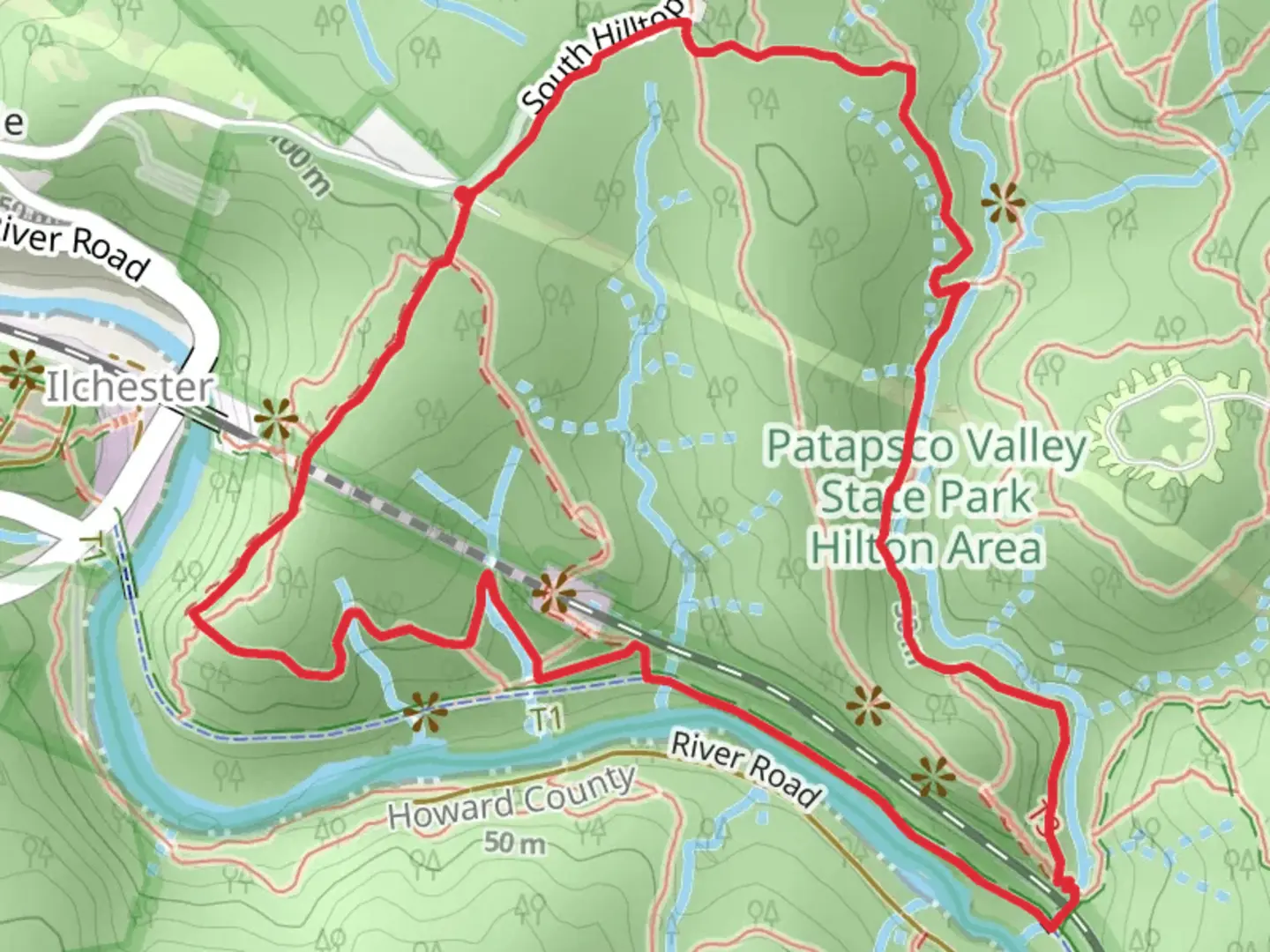 An image depicting the trail Buzzards Rock and Sawmill Branch Trail and its surrounding area.