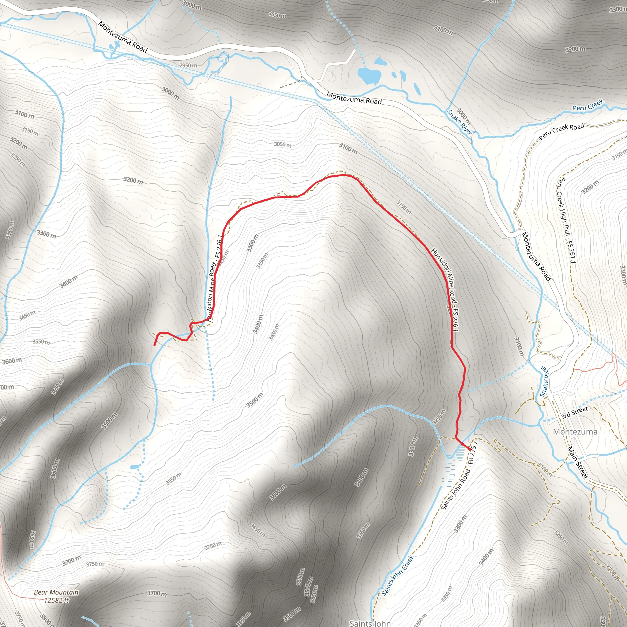 Hunkidori Mine Trail mobile static map