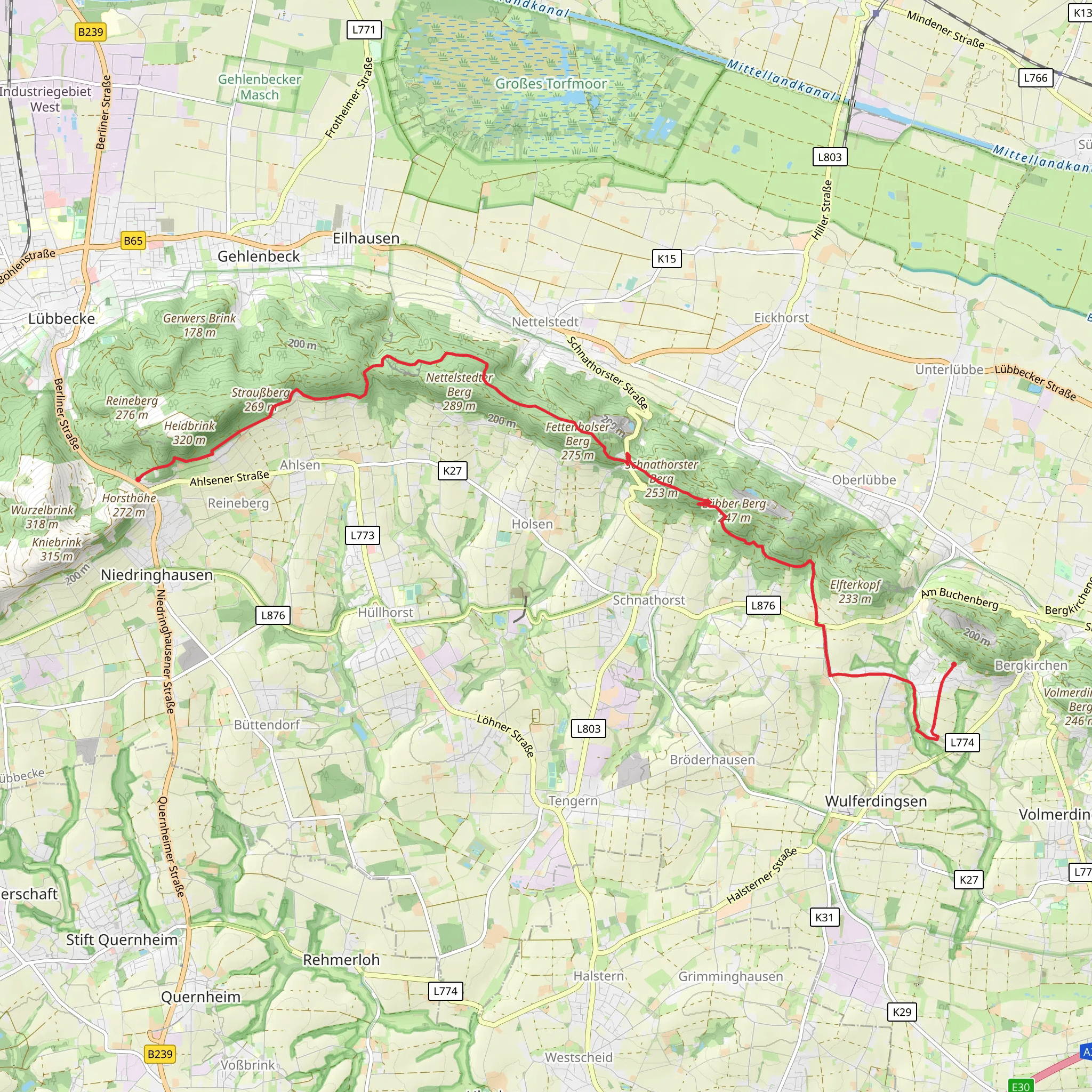 Reineberg to Bergkirchen via Nikolaus Weg mobile static map