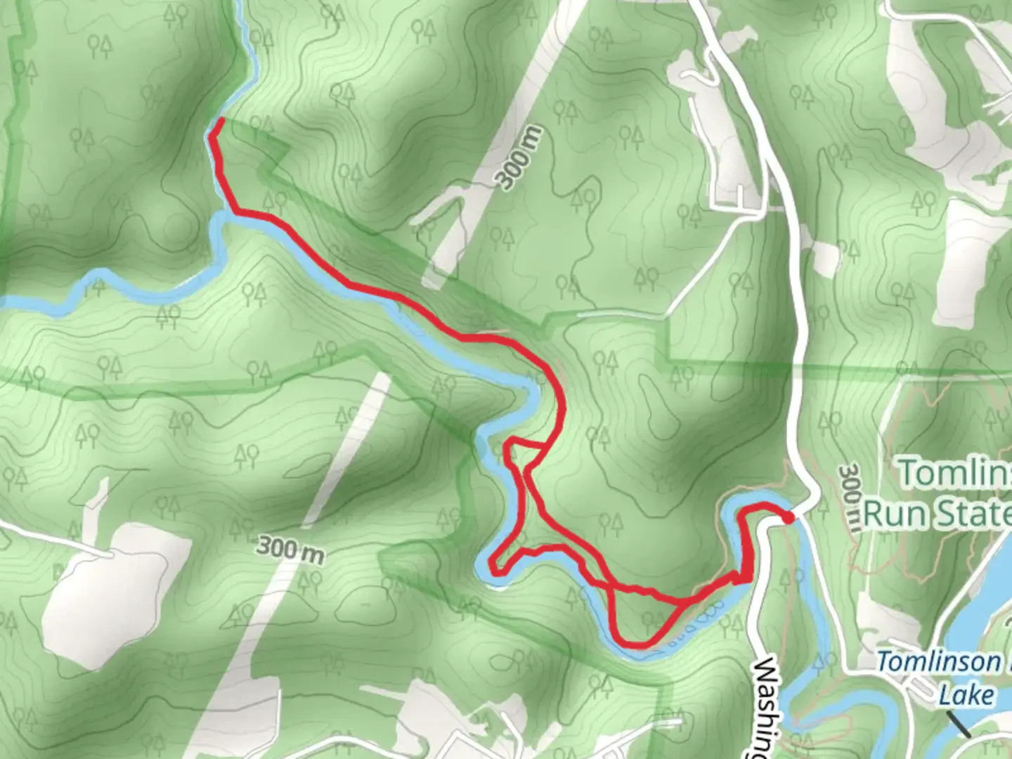 An image depicting the trail Upper and Lower Laurel Trail and its surrounding area.