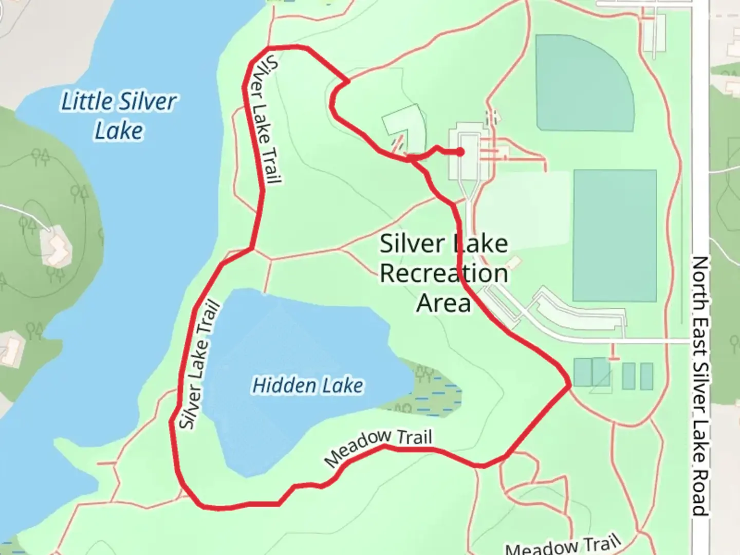 An image depicting the trail Hidden Lake Loop and its surrounding area.