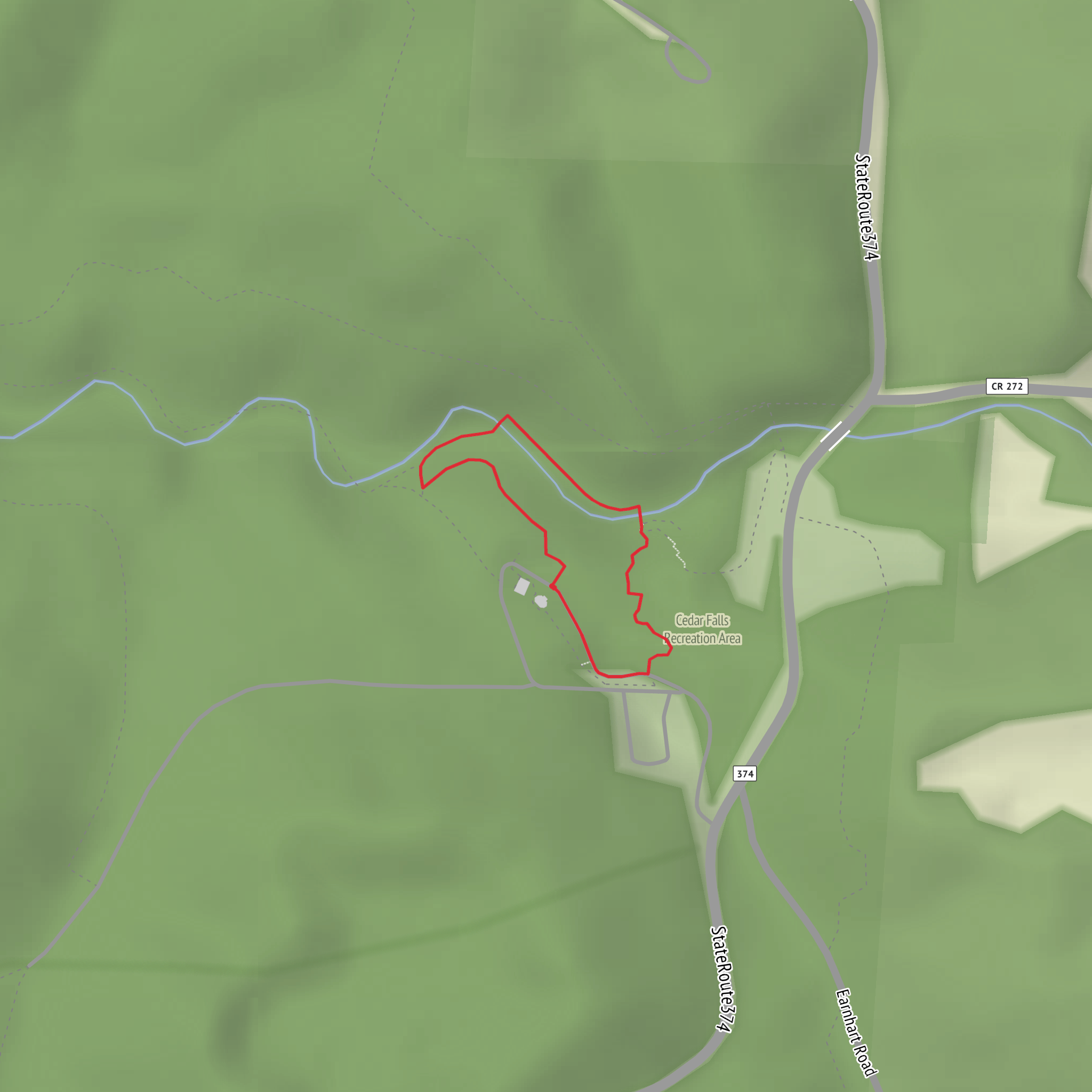 Cedar Falls via Buckeye Trail mobile static map