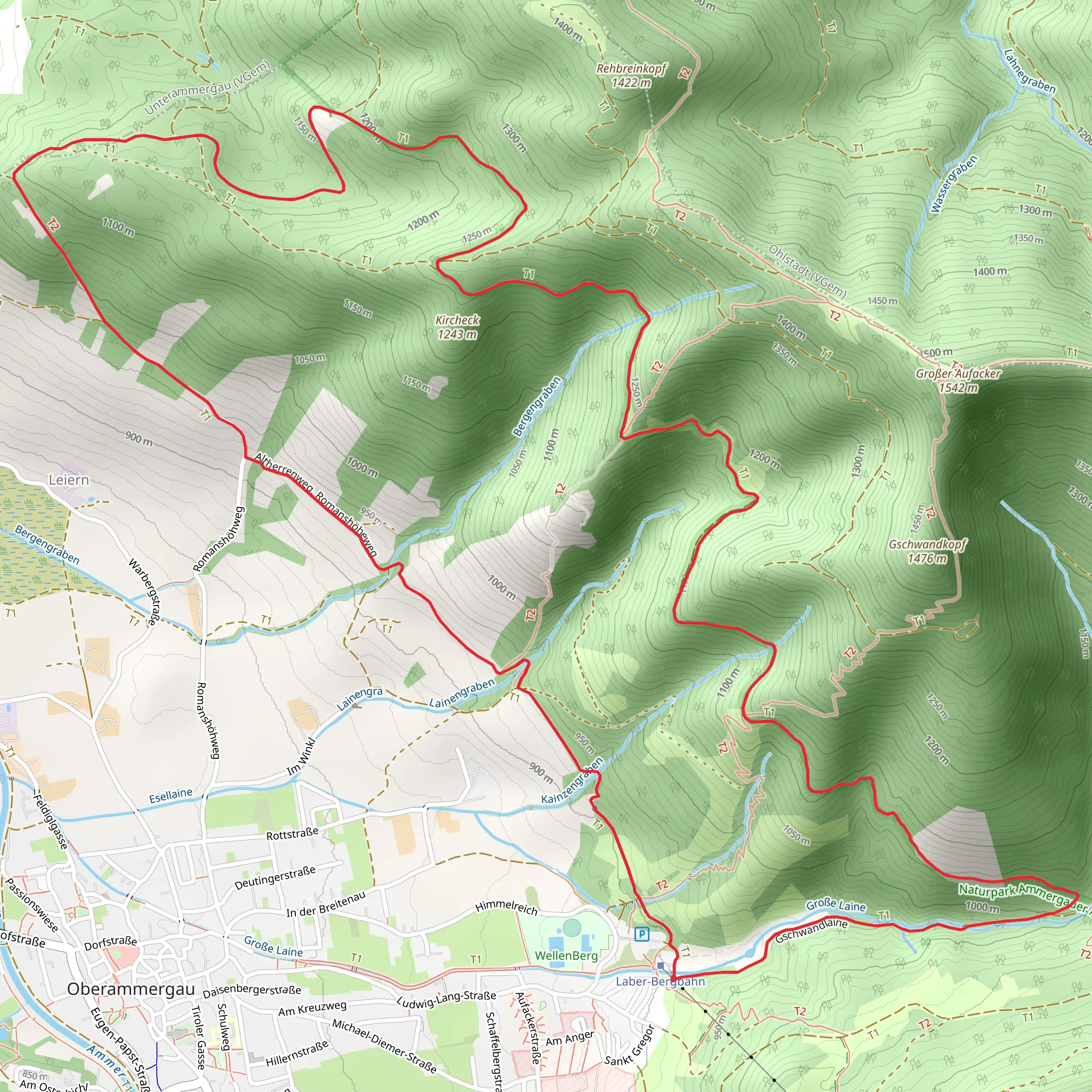 Gschwandlaine and Rehbreingr Loop mobile static map