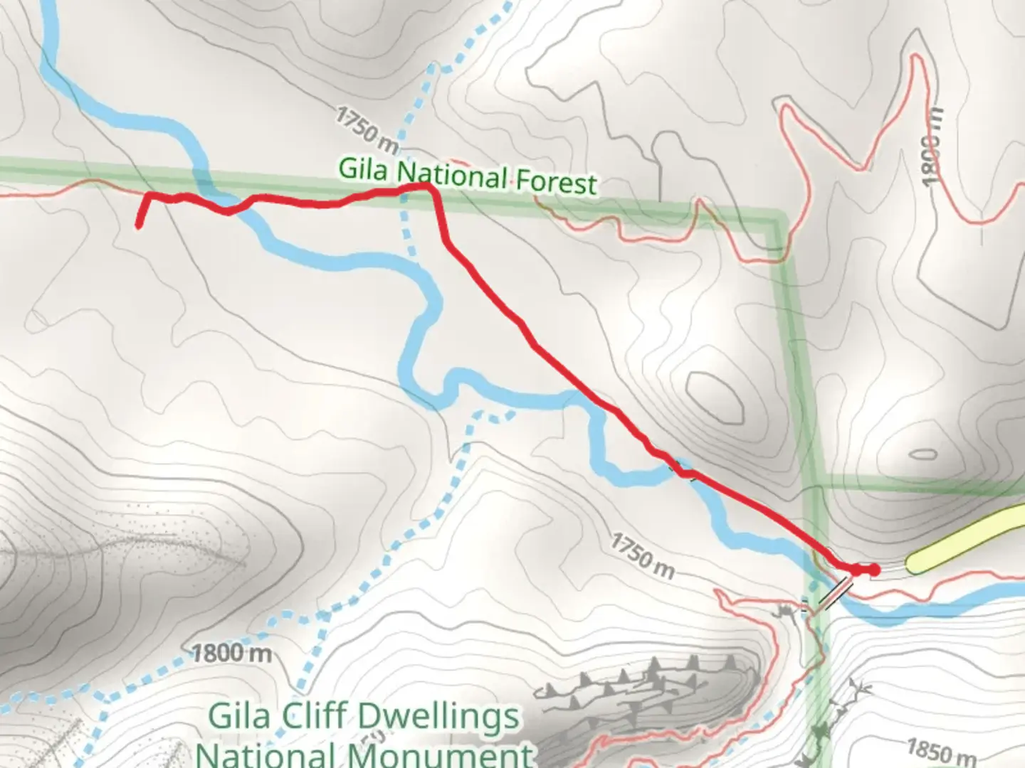 An image depicting the trail West Fork Gila River - Parking Lot Access Trail and its surrounding area.