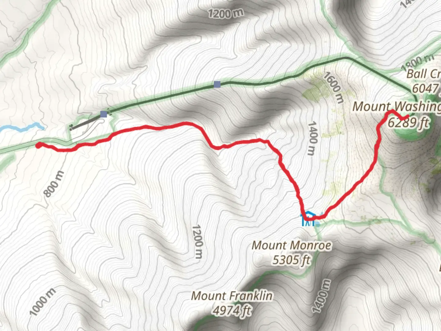 An image depicting the trail Summit via Ammonoosuc Ravine Trail and its surrounding area.