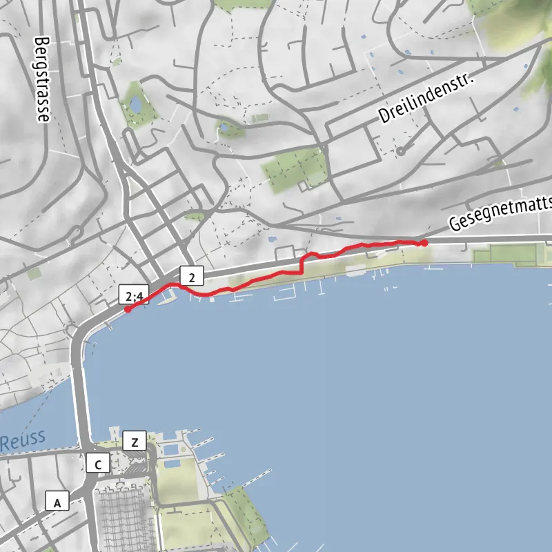Hike from Luzern mobile static map