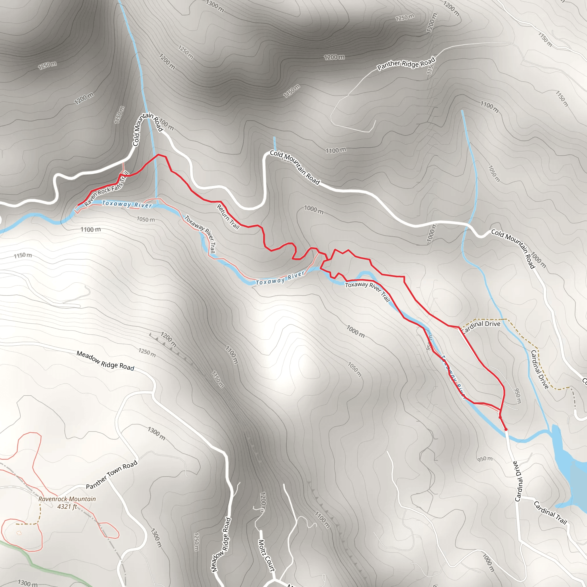 Toxaway River Trail and Return Trail Walk mobile static map