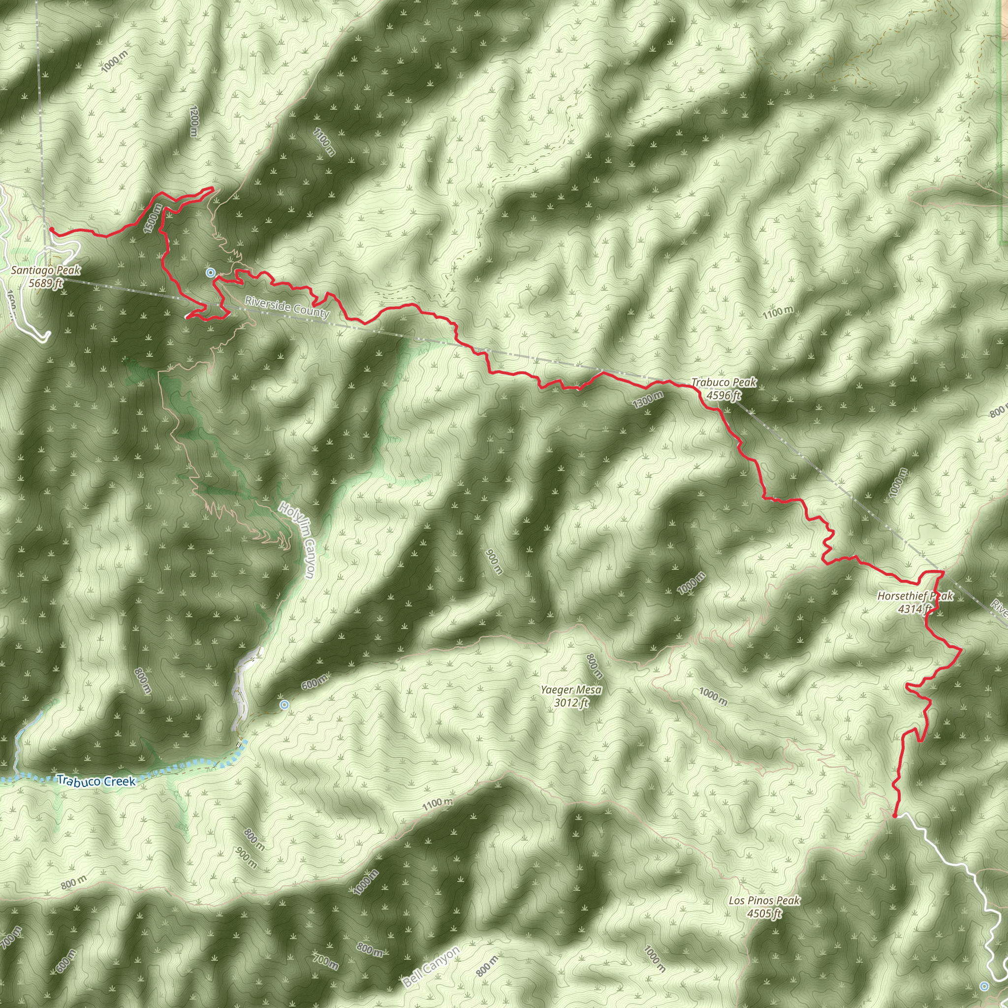 Horsethief Peak and Trabuco Peak mobile static map