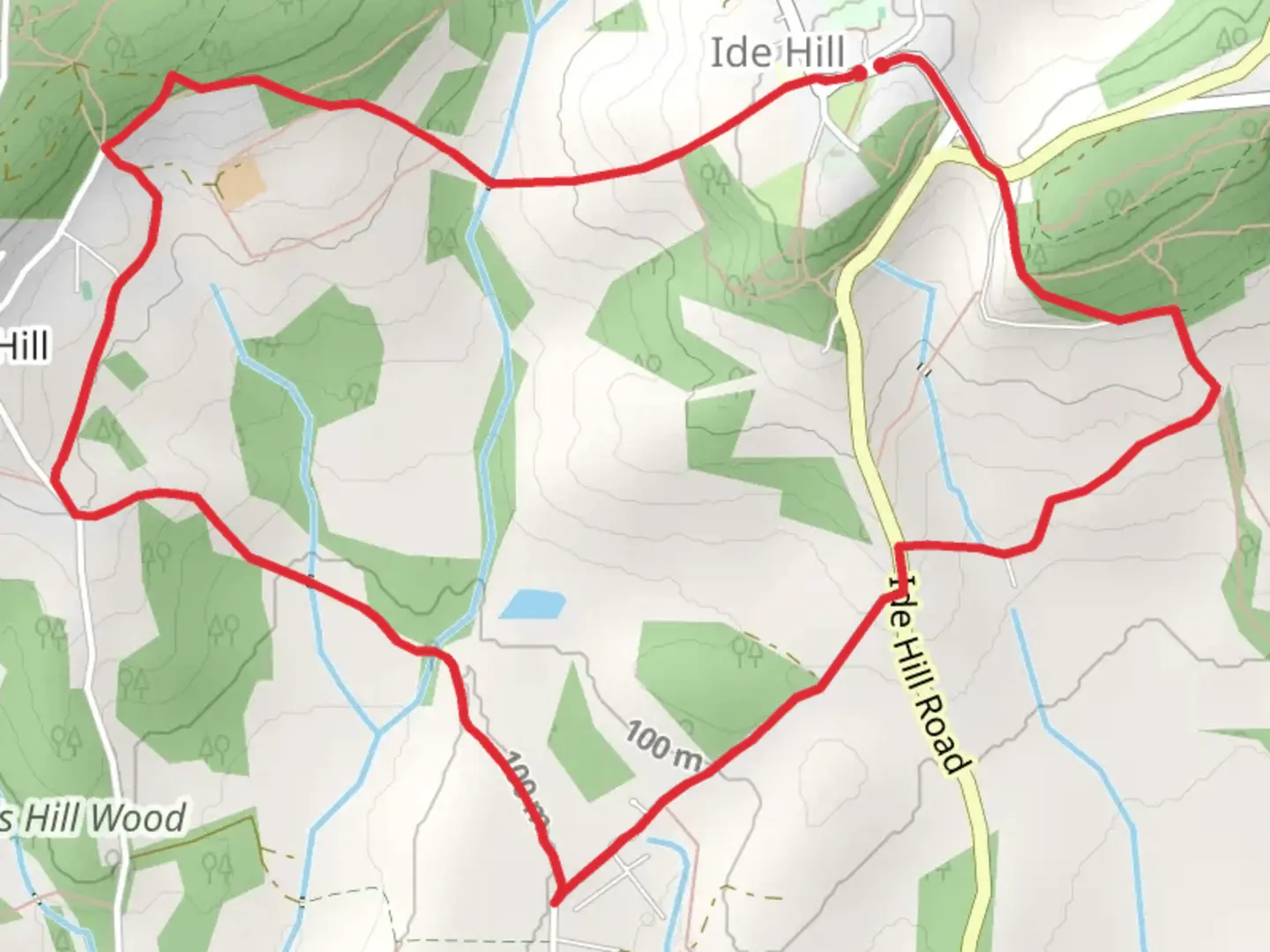 An image depicting the trail Greensand Way and Trowler's Wood Loop and its surrounding area.