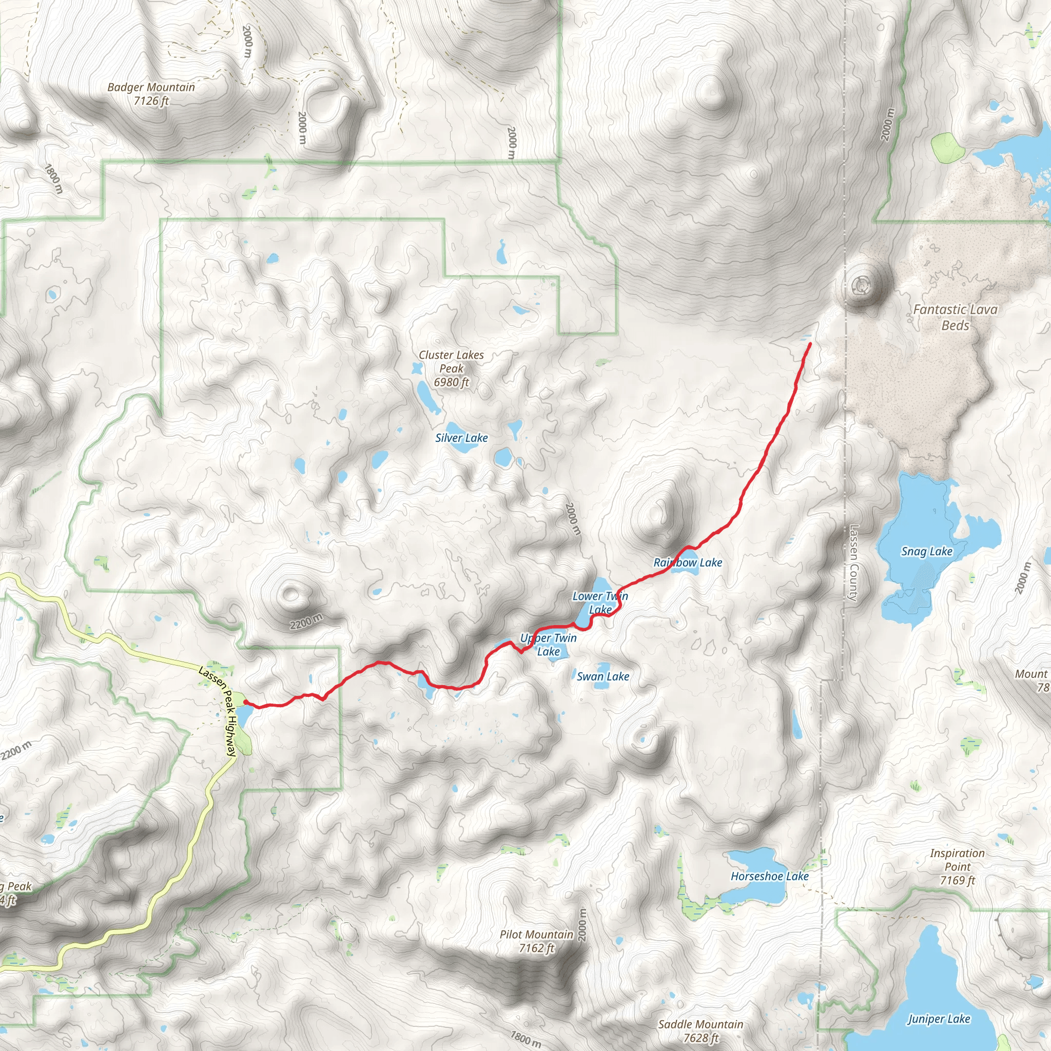 Rainbow Lake to Nobles Trail from Summit Lake mobile static map