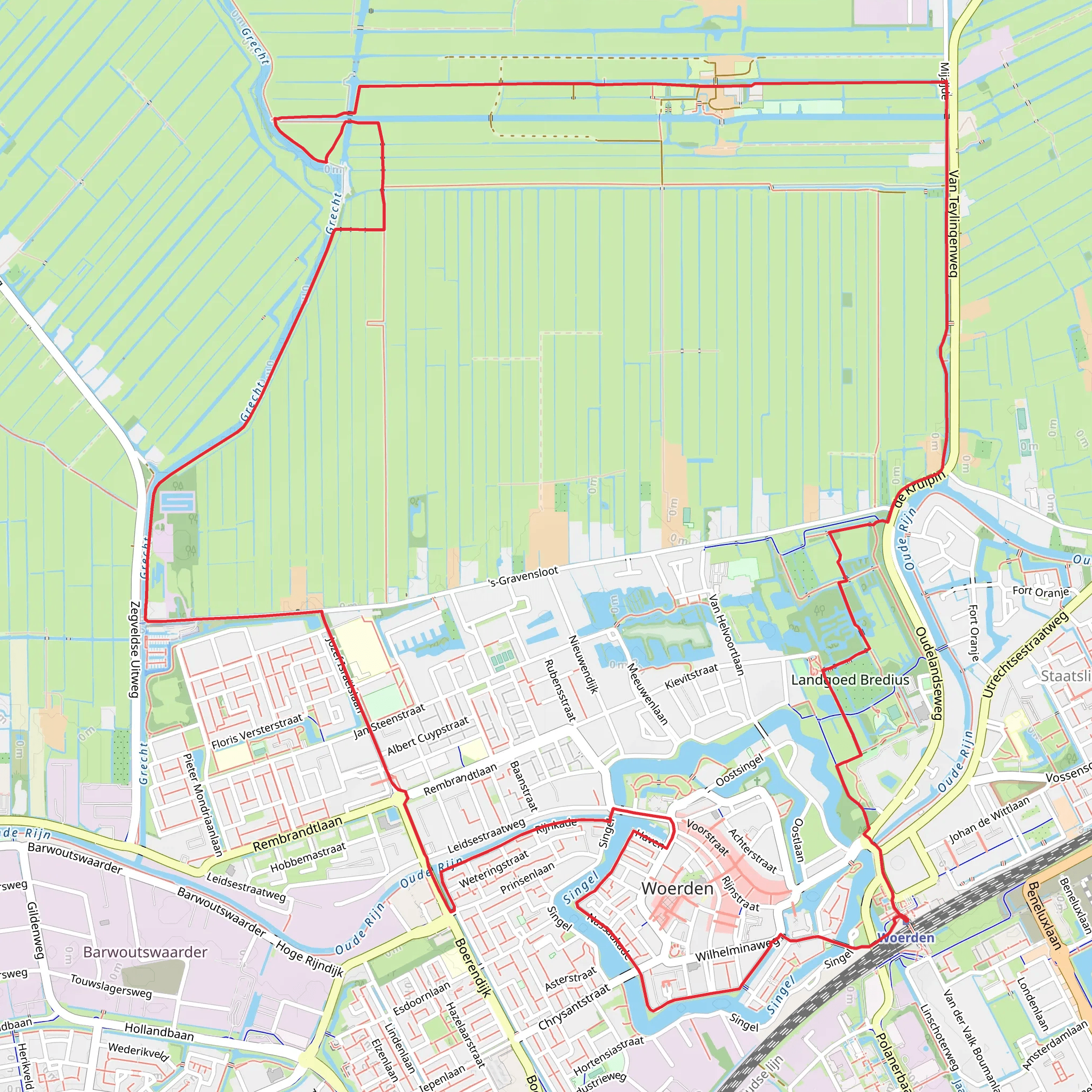 Woerden Loop via Grechtkade mobile static map