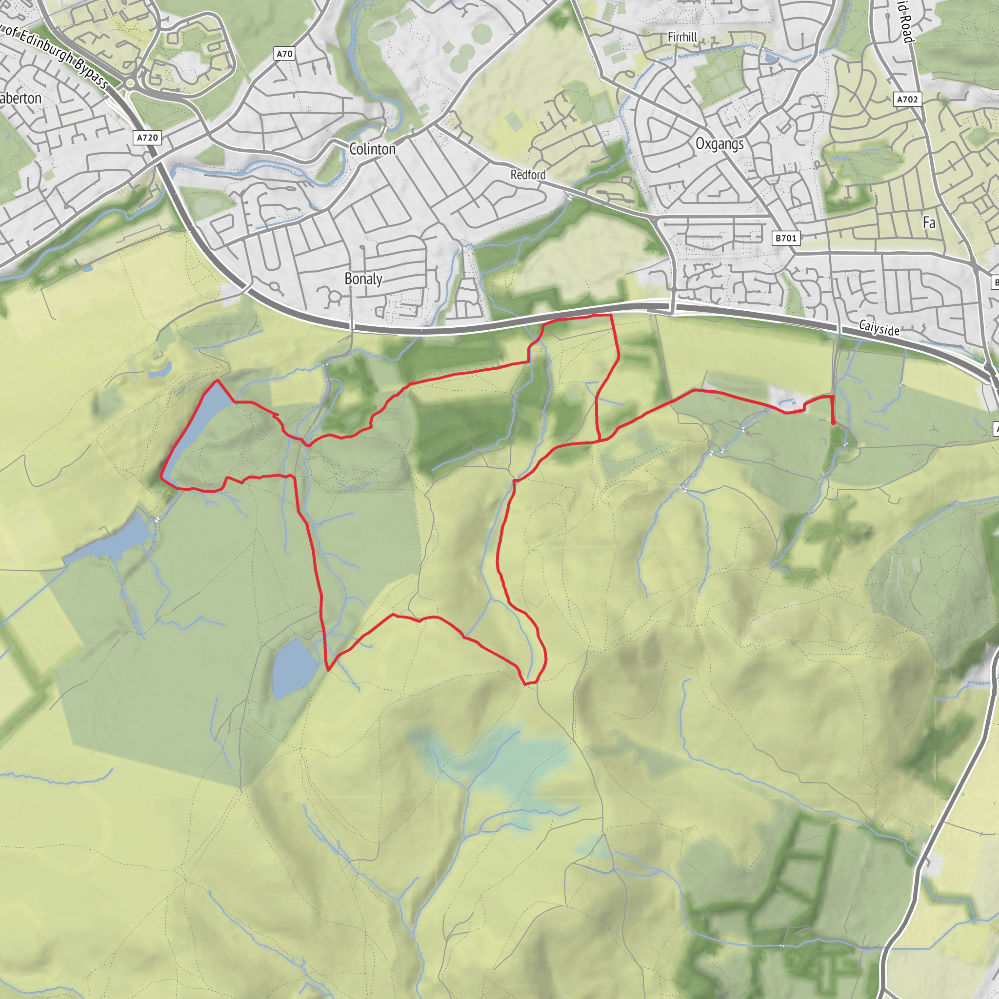 Capelaw Hill, Torduff Reservoir and Hill and White hill Loop mobile static map