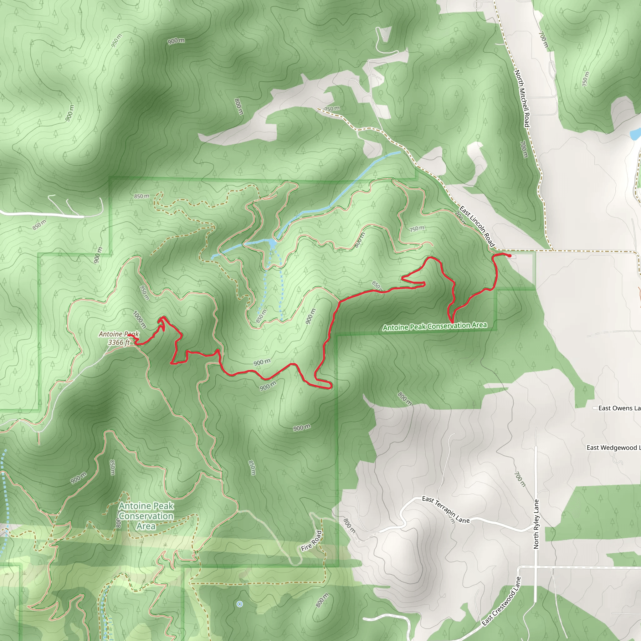 Antoine Peak via Canfield Gulch mobile static map