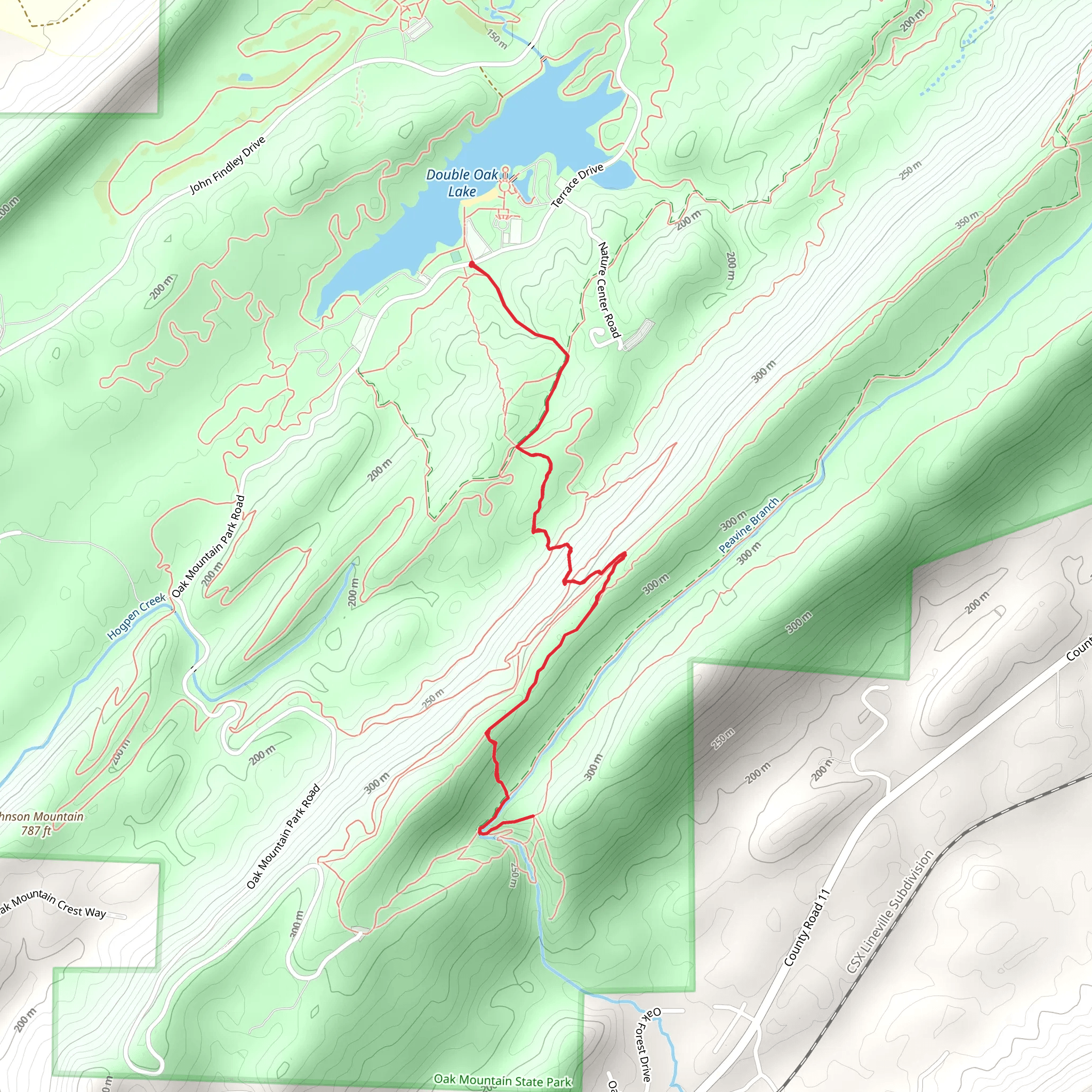Treetop and Blue Trail mobile static map