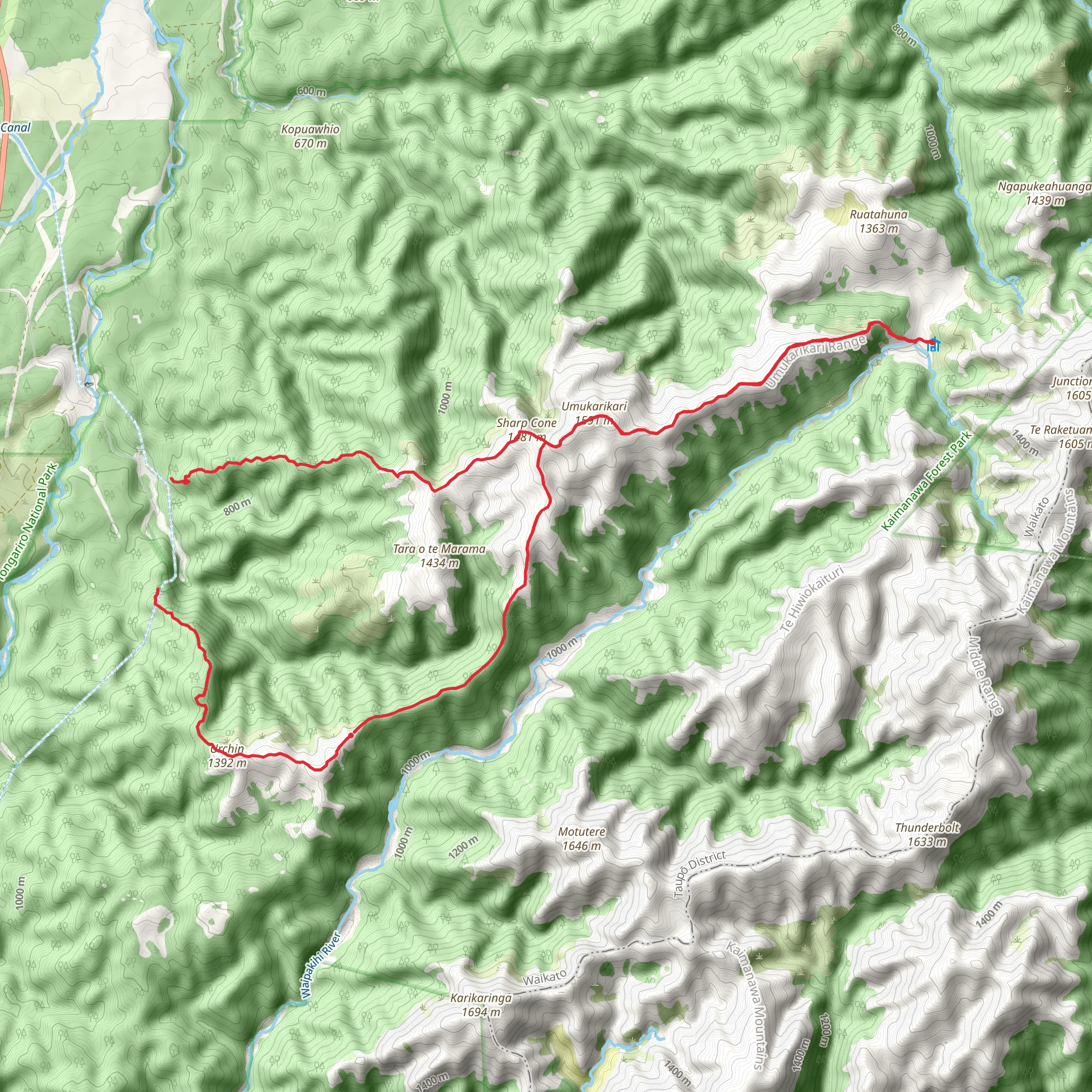 Waipakihi Hut Loop mobile static map
