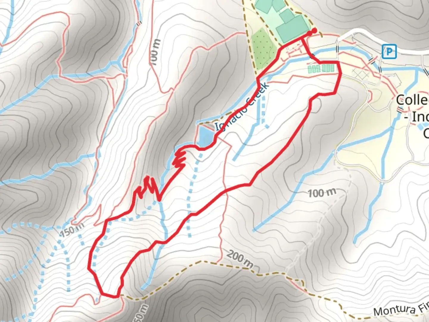 An image depicting the trail Ken Harth Waterfall Loop Trail and its surrounding area.