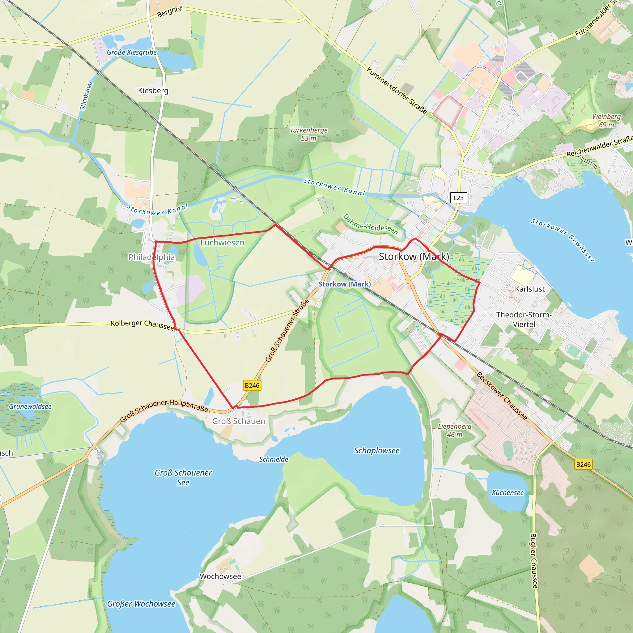 Luchweg and Schaplower Weg mobile static map