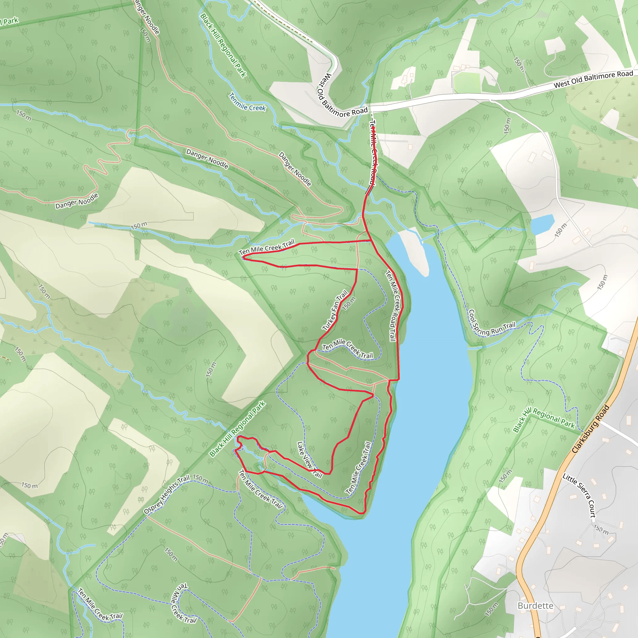 Ten Mile Creek Loop Trail mobile static map