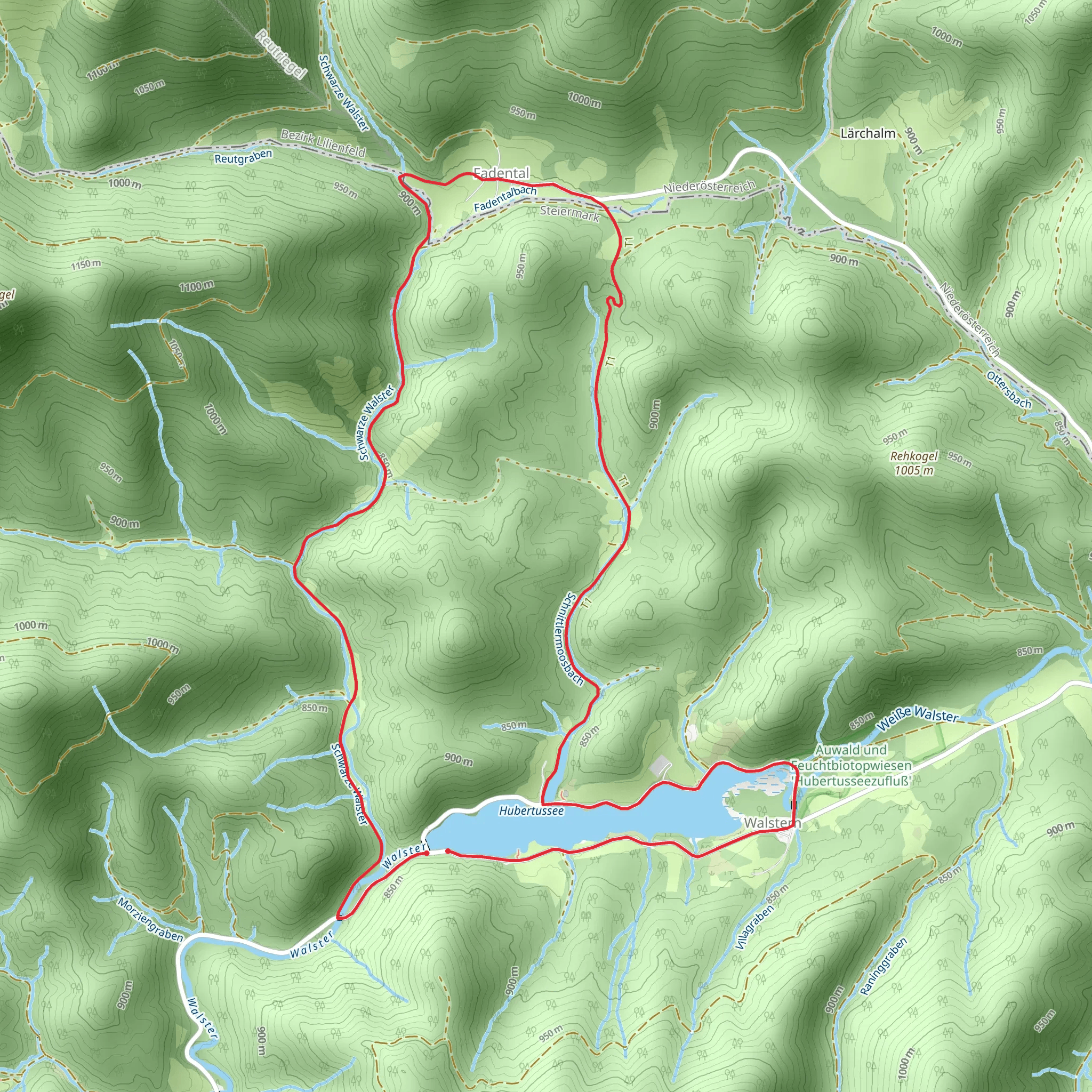 Fadental - Hubertussee and Walster Loop mobile static map