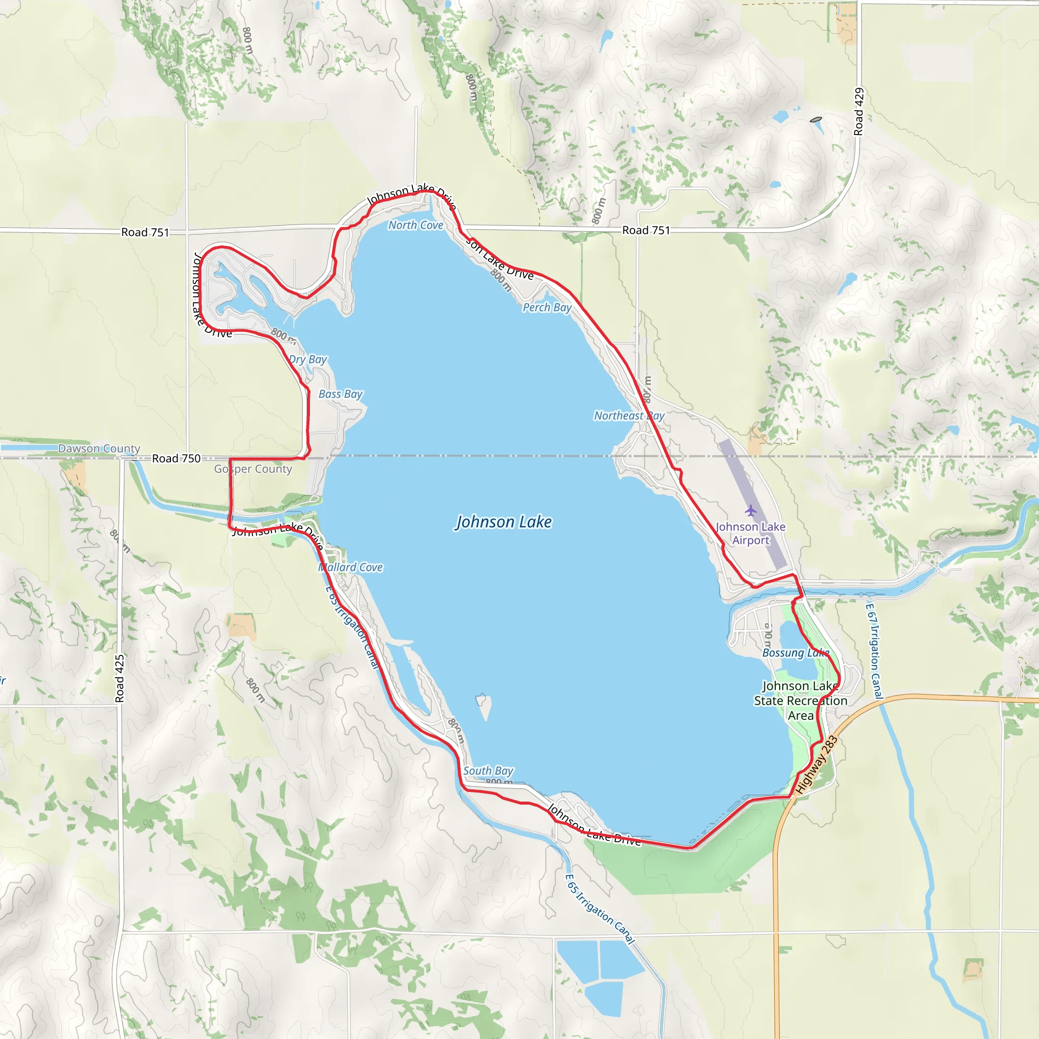 Johnson Lake Loop mobile static map