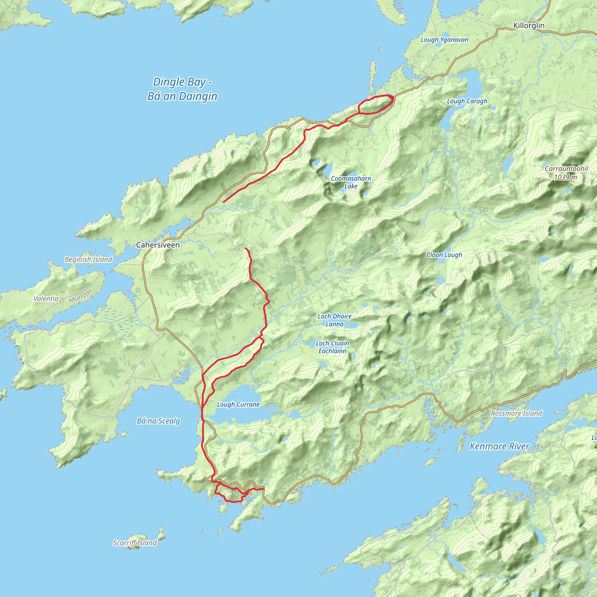Kerry Way 5-Day Gentle Tour (Hillwalk Tours) mobile static map
