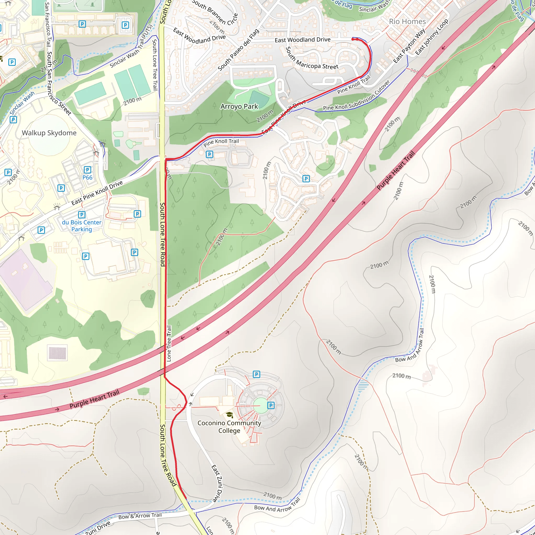 Pine Knoll Trail mobile static map
