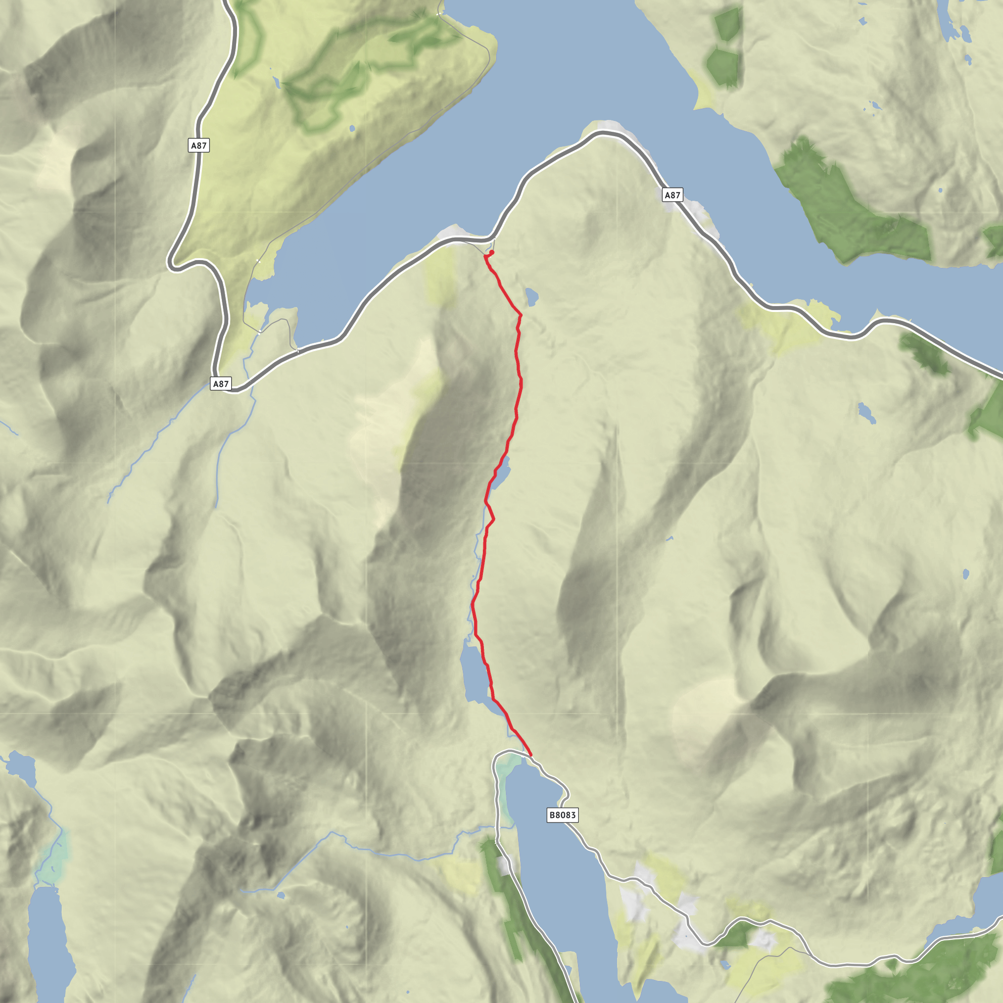 Lochan Sratha Mhoir, Loch na Sguabaidh and Loch Slapin mobile static map