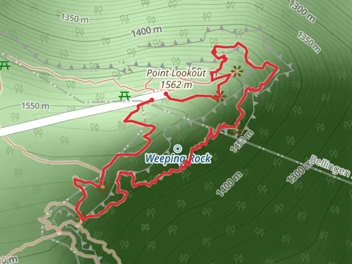 An image depicting the trail Eagles Nest Track and its surrounding area.