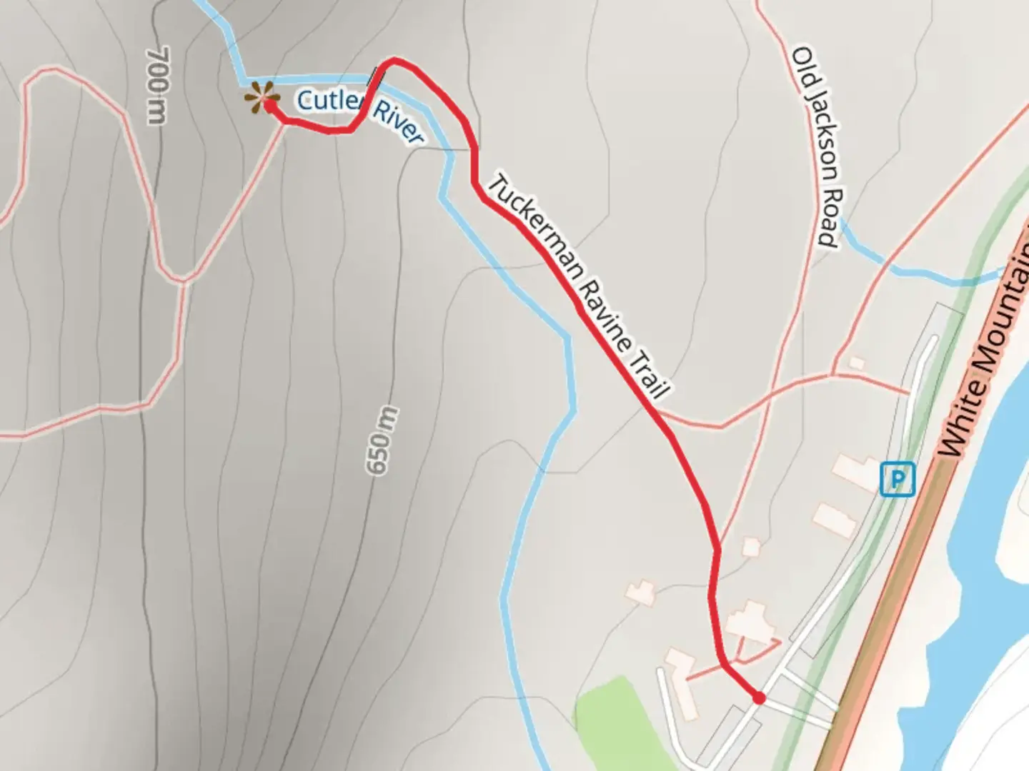 An image depicting the trail Tuckerman Ravine Short Trail and its surrounding area.