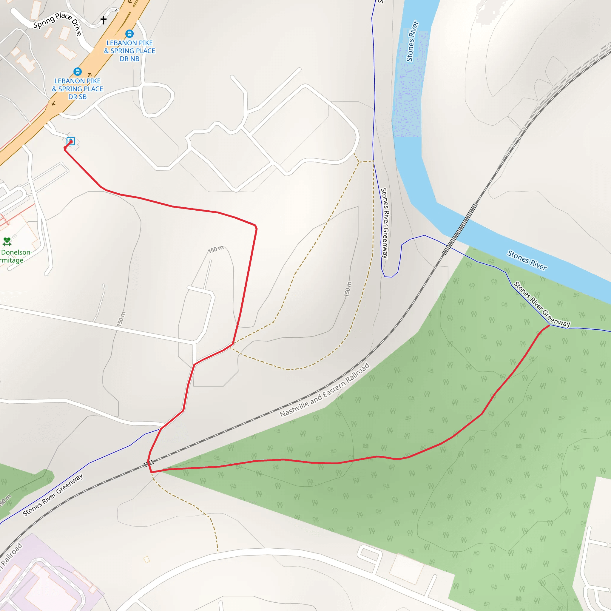 Stones River Out and Back mobile static map