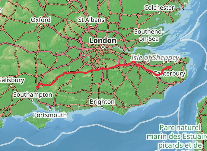 Pilgrims way mobile static map