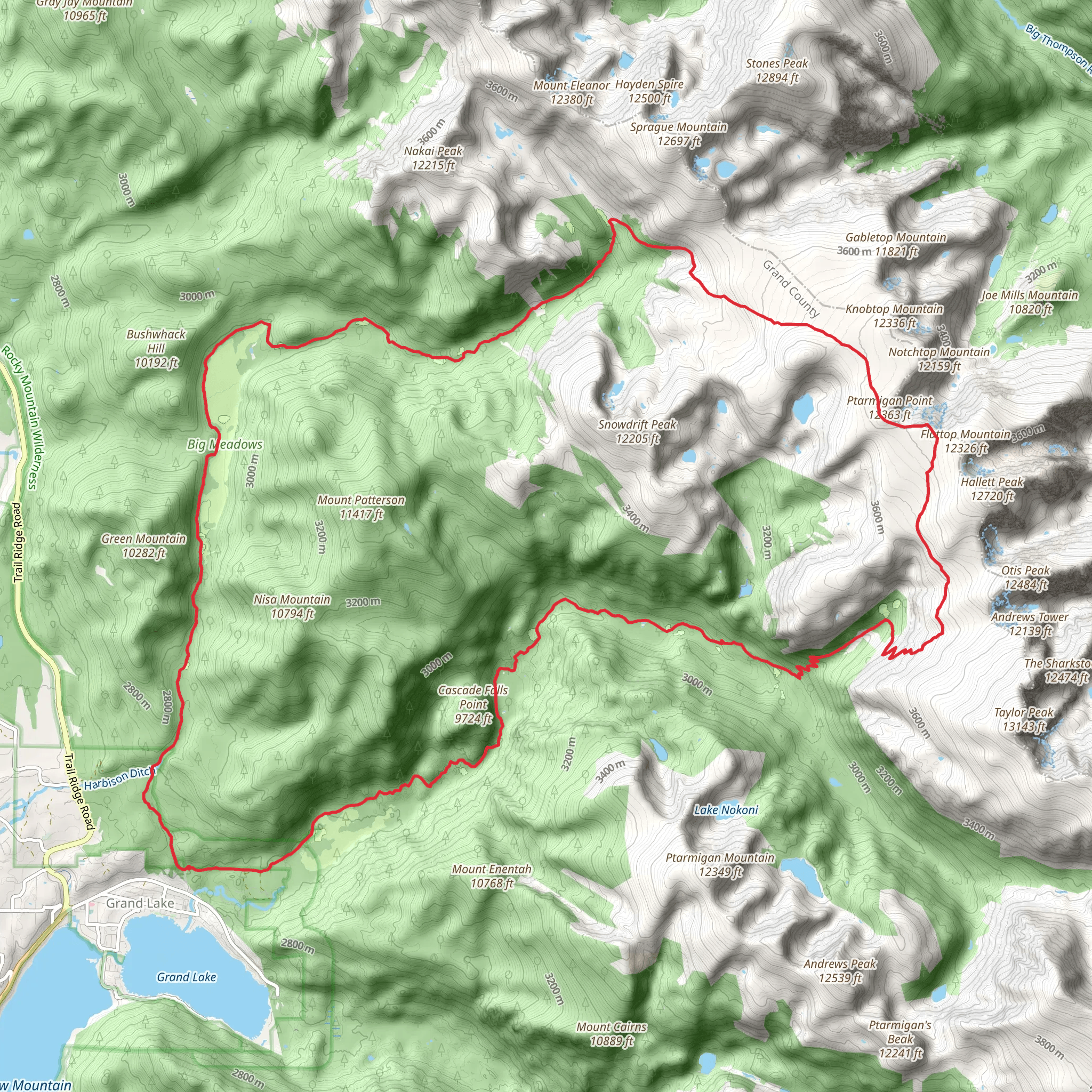 North Inlet-Flattop Junction and Tonahutu Creek Loop | Grand County