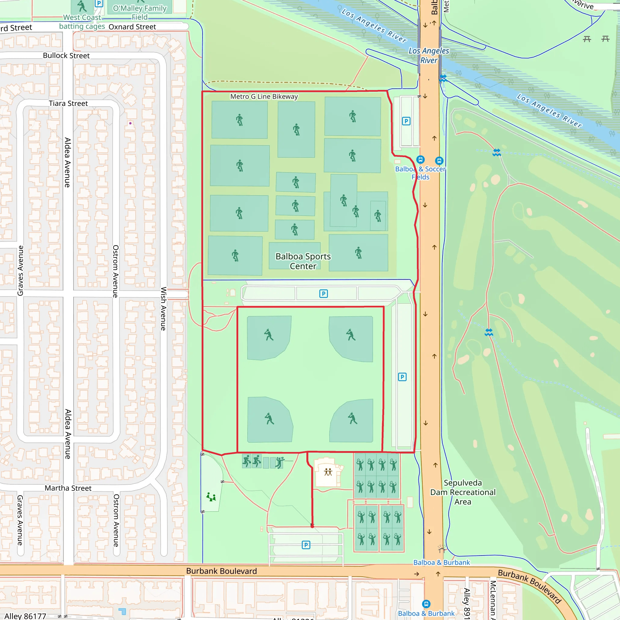 Balboa Sports Center Loop mobile static map
