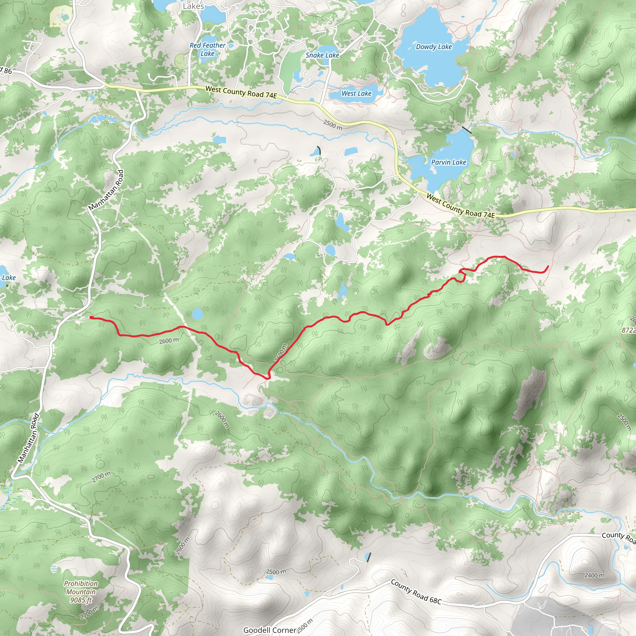Molly Moon Trail via Granite Ridge Trail mobile static map