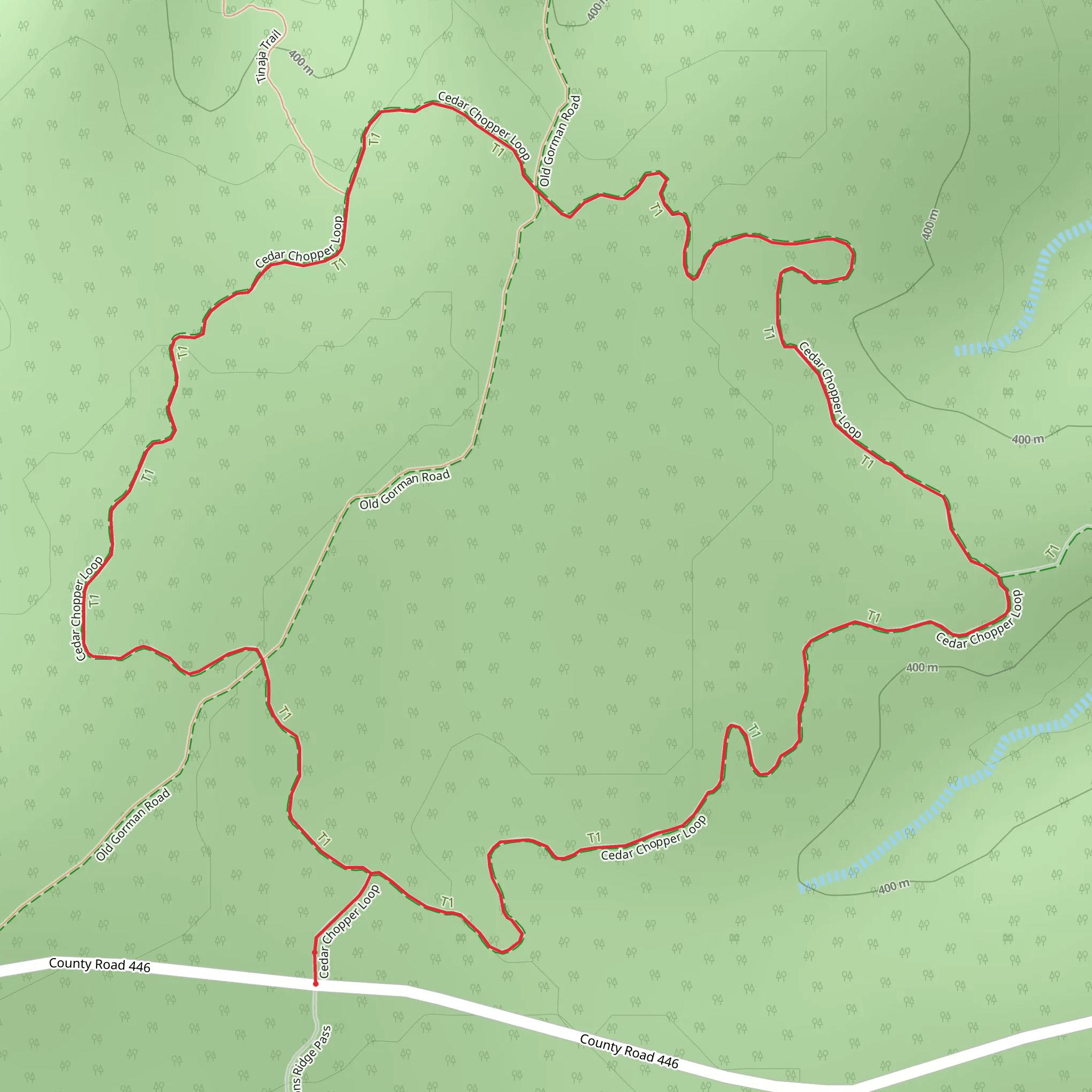 Cedar Chopper Loop Trail mobile static map