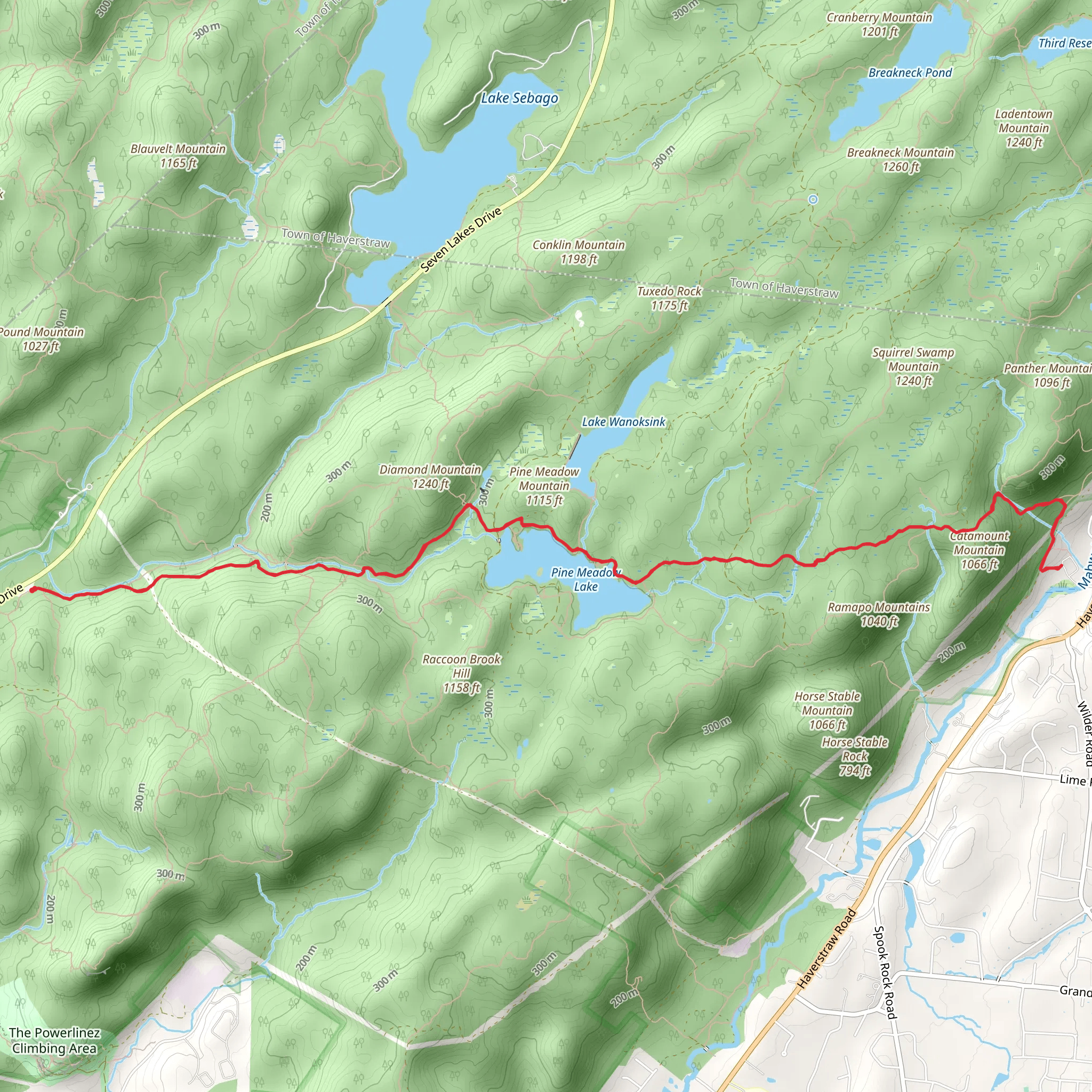 Pine Meadow Mountain and Pine Meadow Lake mobile static map