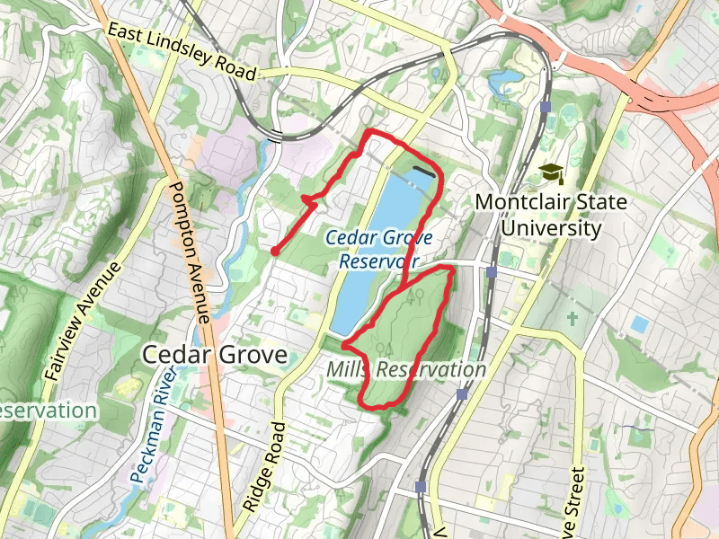 Cedar Grove Reservoir, Lenape and Blue Loop Trail
