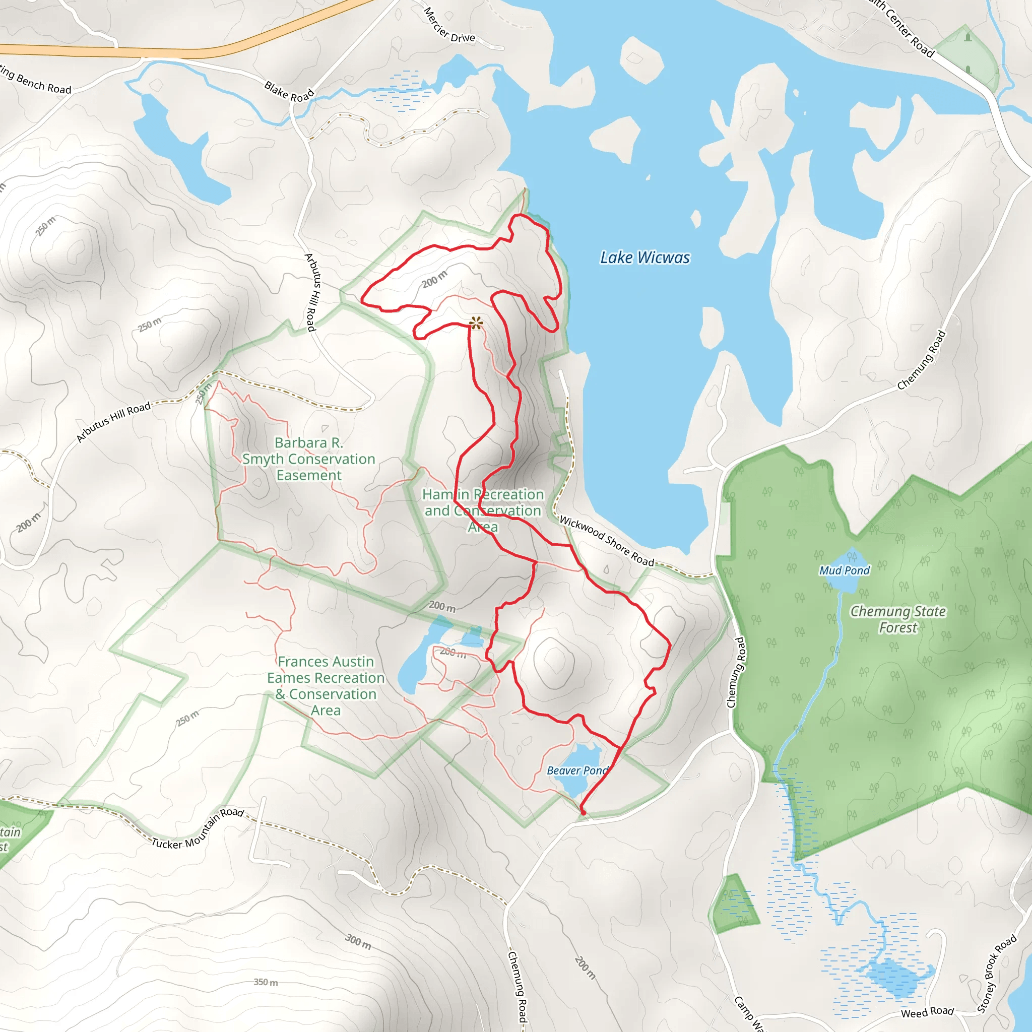 Lake Wicwas Loop from Old Stanton Road mobile static map