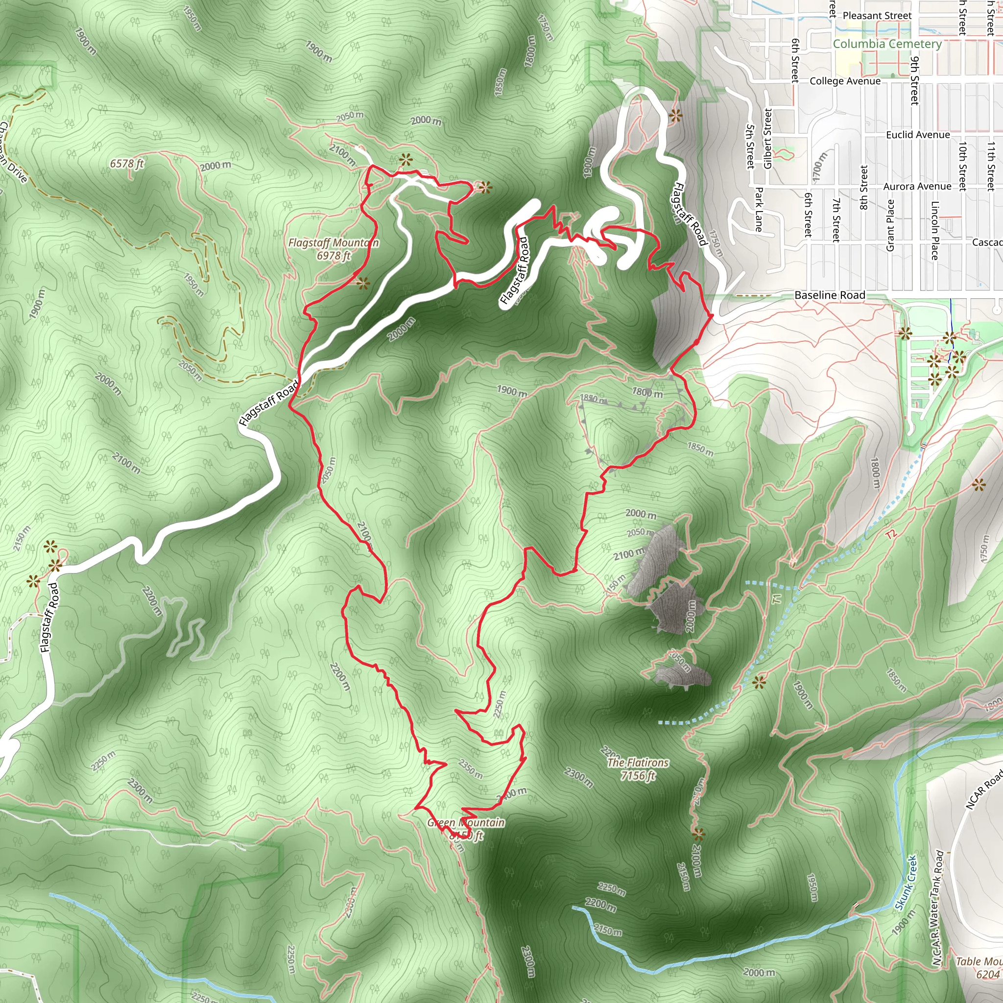 Saddle Rock, Green Mountain and Ute Loop Trail mobile static map
