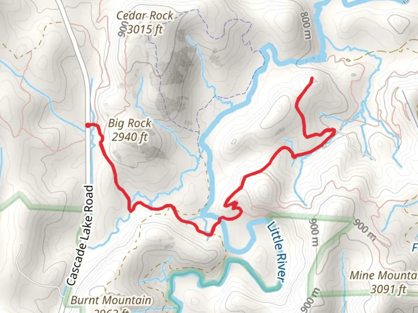 An image depicting the trail Corn Mill Shoals Trail - Long and its surrounding area.