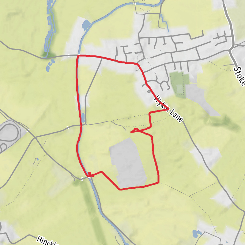 A map preview of the recording Hinckley and Bosworth Walking.